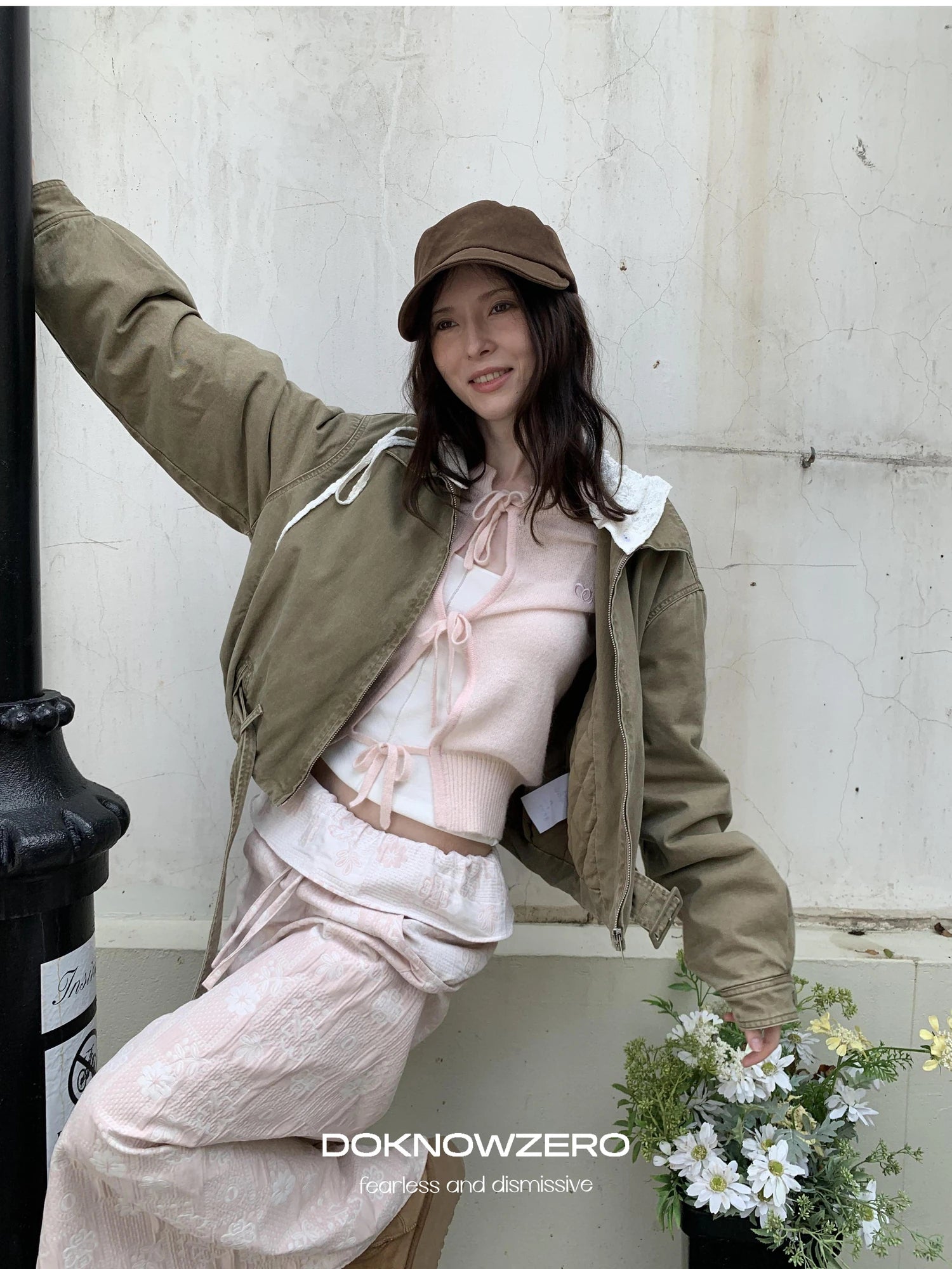 DKZ OFFICIAL Detachable Lace Hooded Quilted Jacket