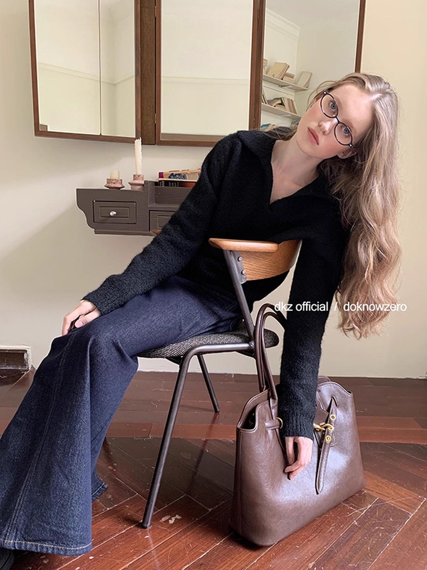 DKZ_OFFICIAL_Dkz_Women_Loose_Knit_Sweater_Vintage_Style_Autumn_Winter_MISSTT