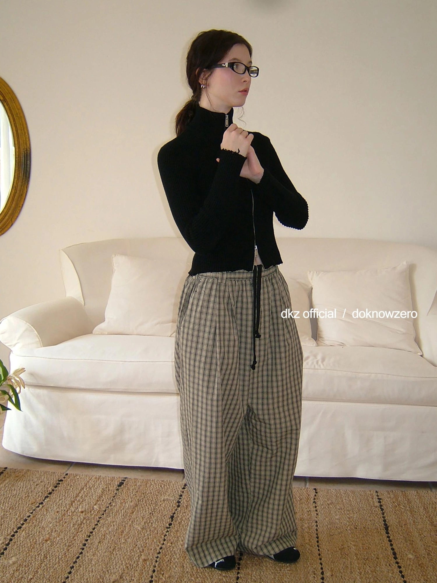 DKZ OFFICIAL Double Layered Hem Knitted Cardigan