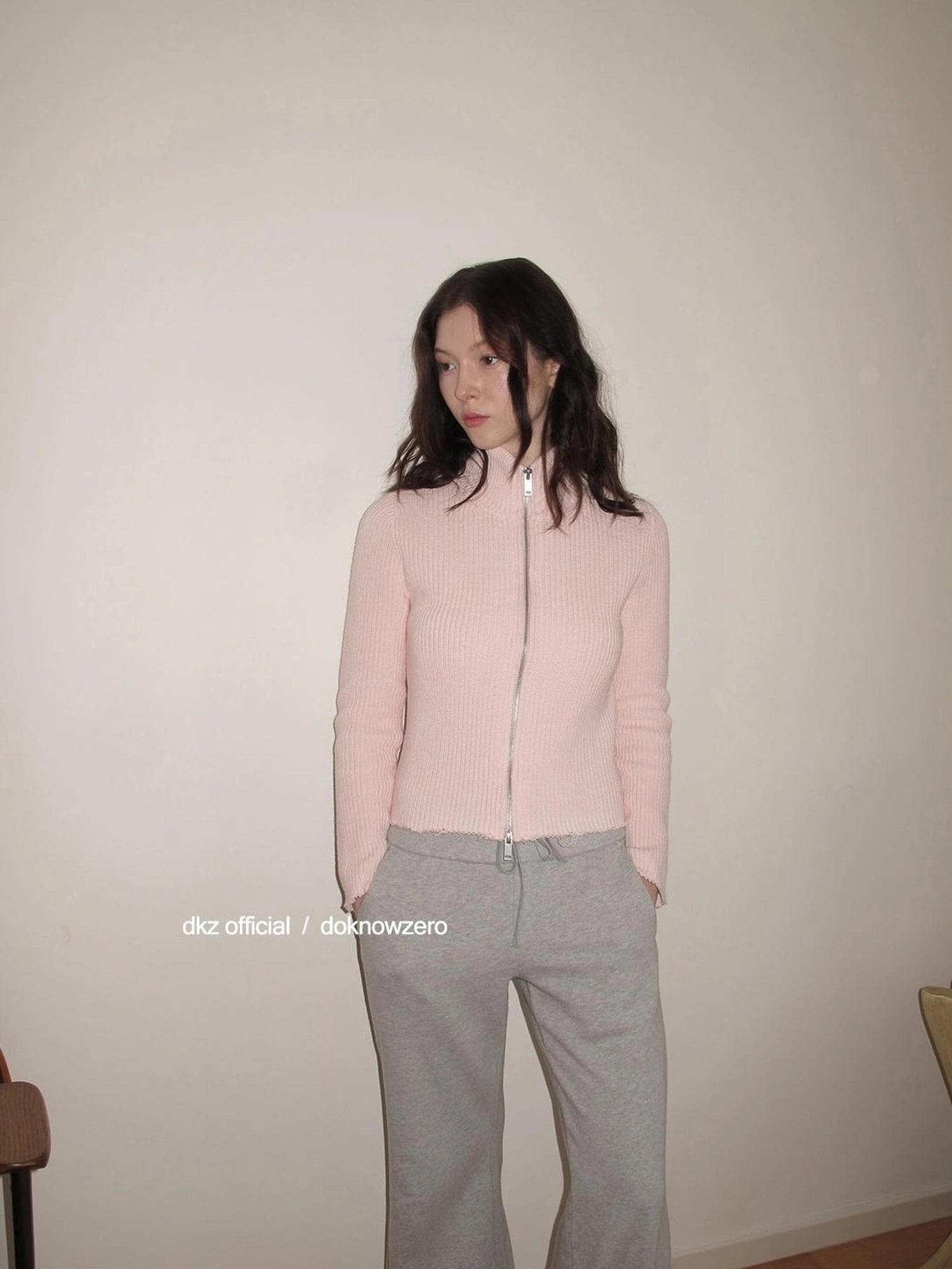 DKZ OFFICIAL Double Layered Hem Knitted Cardigan