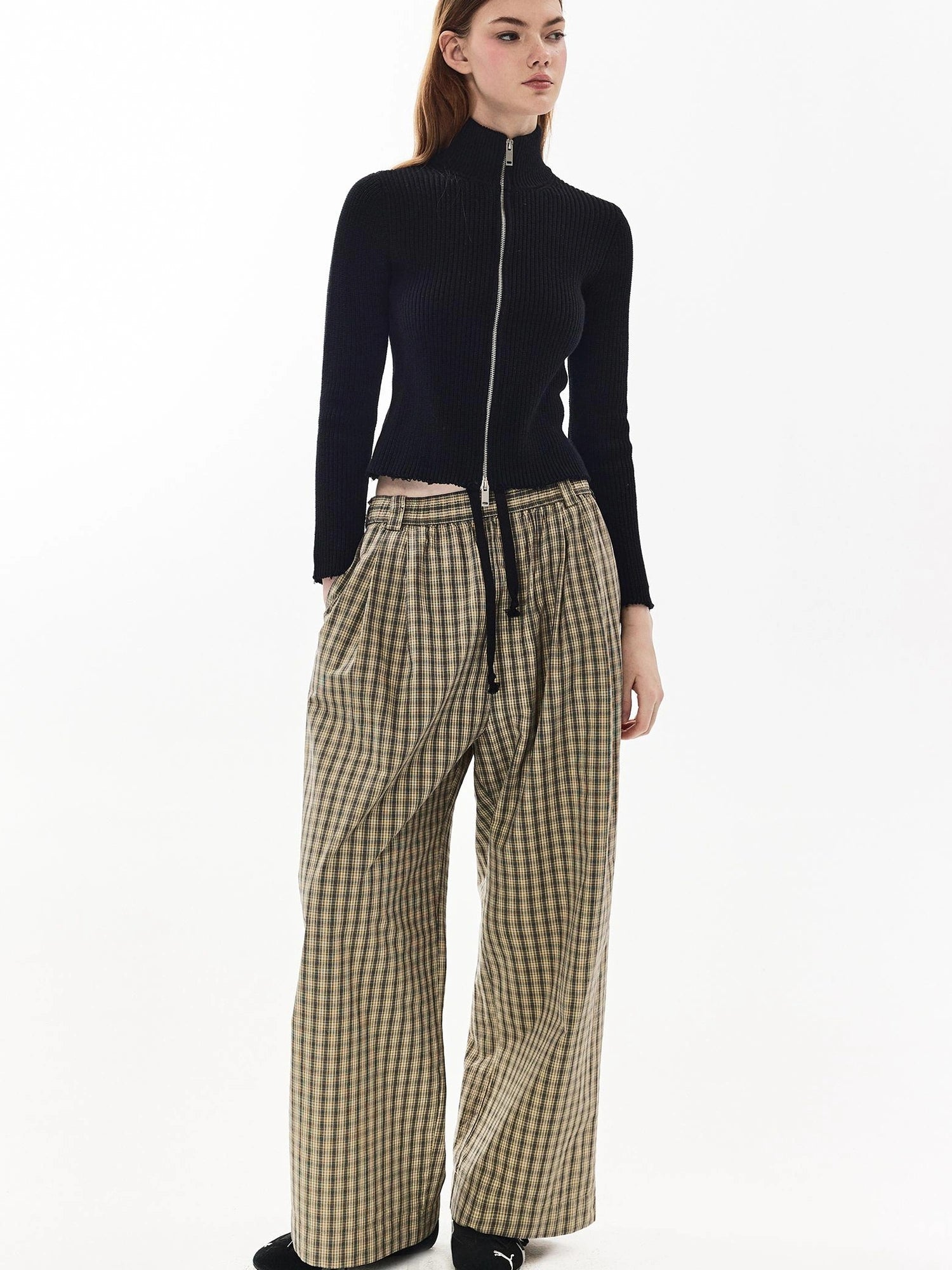 DKZ OFFICIAL Double Layered Hem Knitted Cardigan