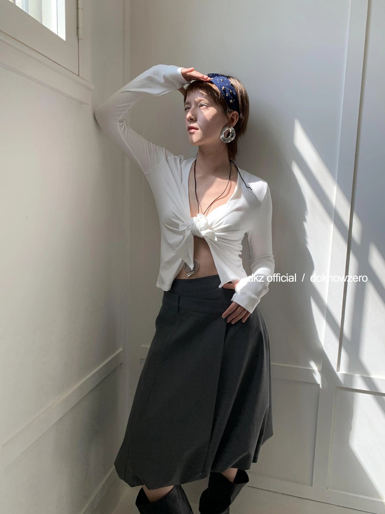 DKZ OFFICIAL Double Waist Floral Bud Skirt