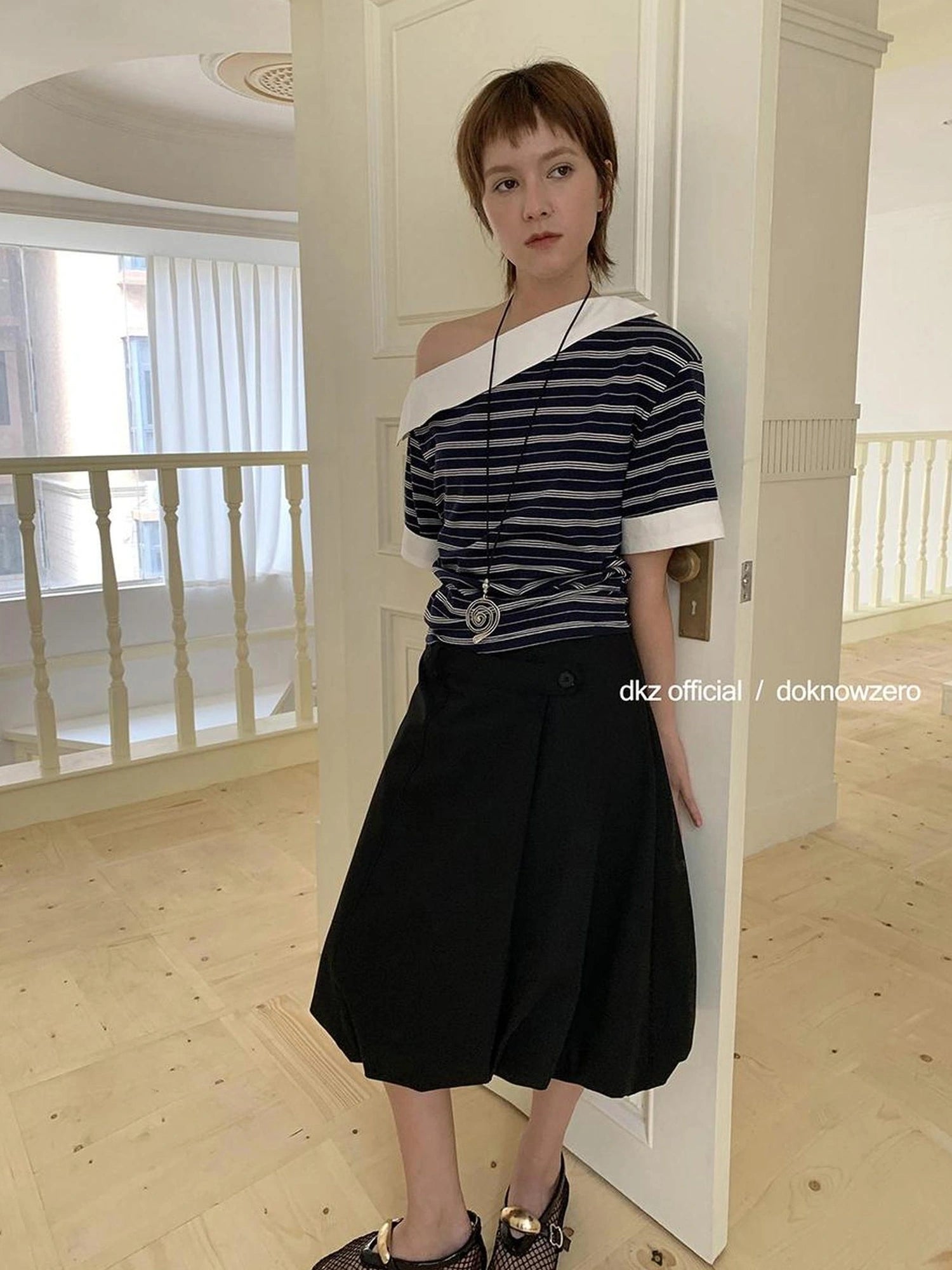 DKZ OFFICIAL Double Waist Floral Bud Skirt