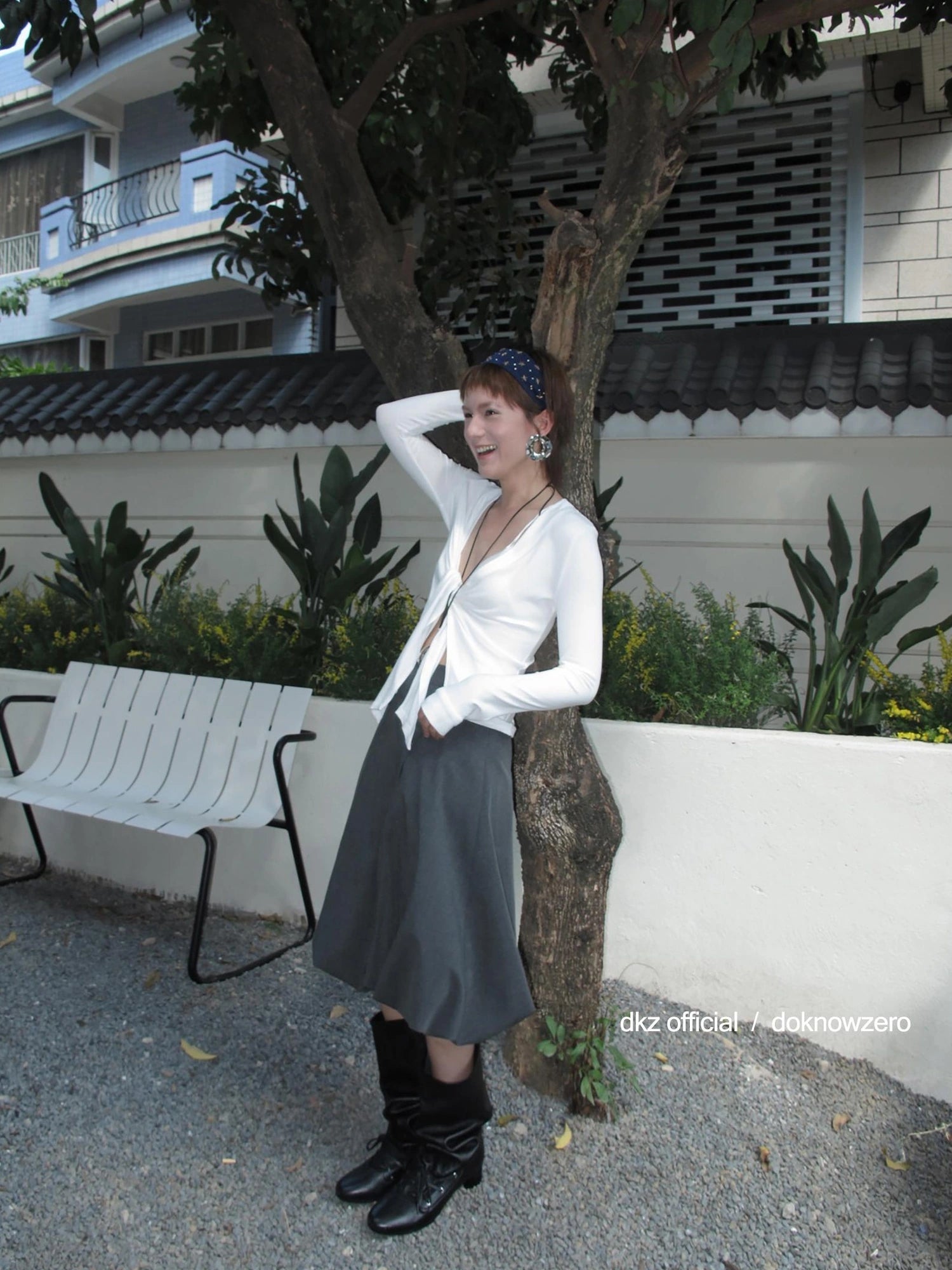 DKZ OFFICIAL Double Waist Floral Bud Skirt