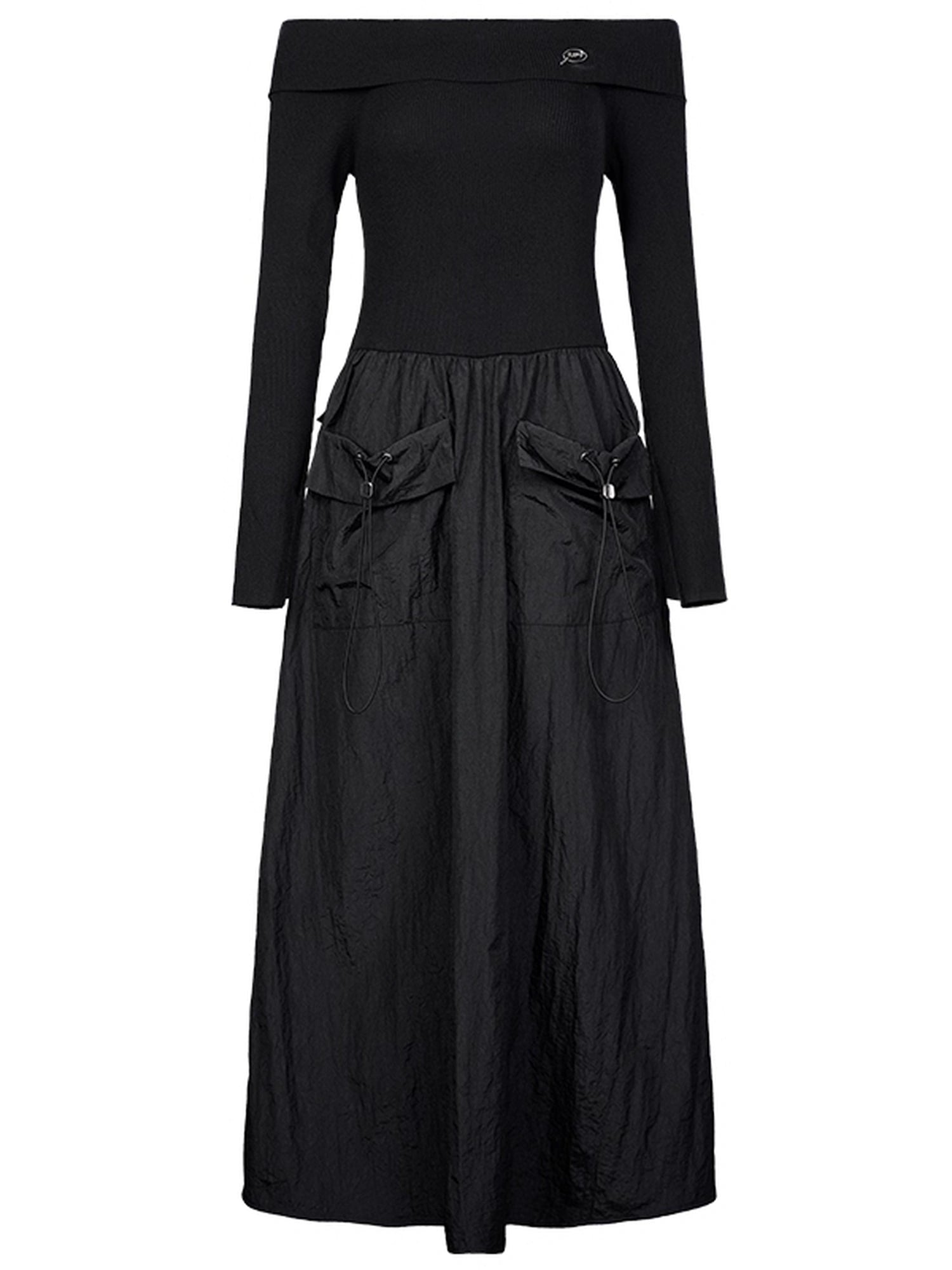 DKZ_OFFICIAL_Elegant_Off_Shoulder_Black_Knit_Maxi_Dress_MISSTT