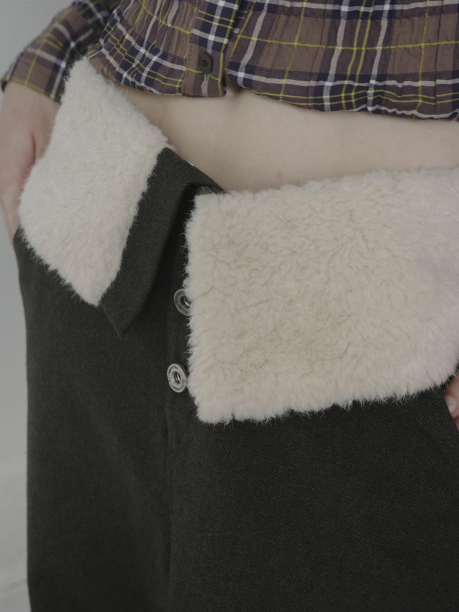 DKZ OFFICIAL Fleece Cuff Wide Leg Trousers