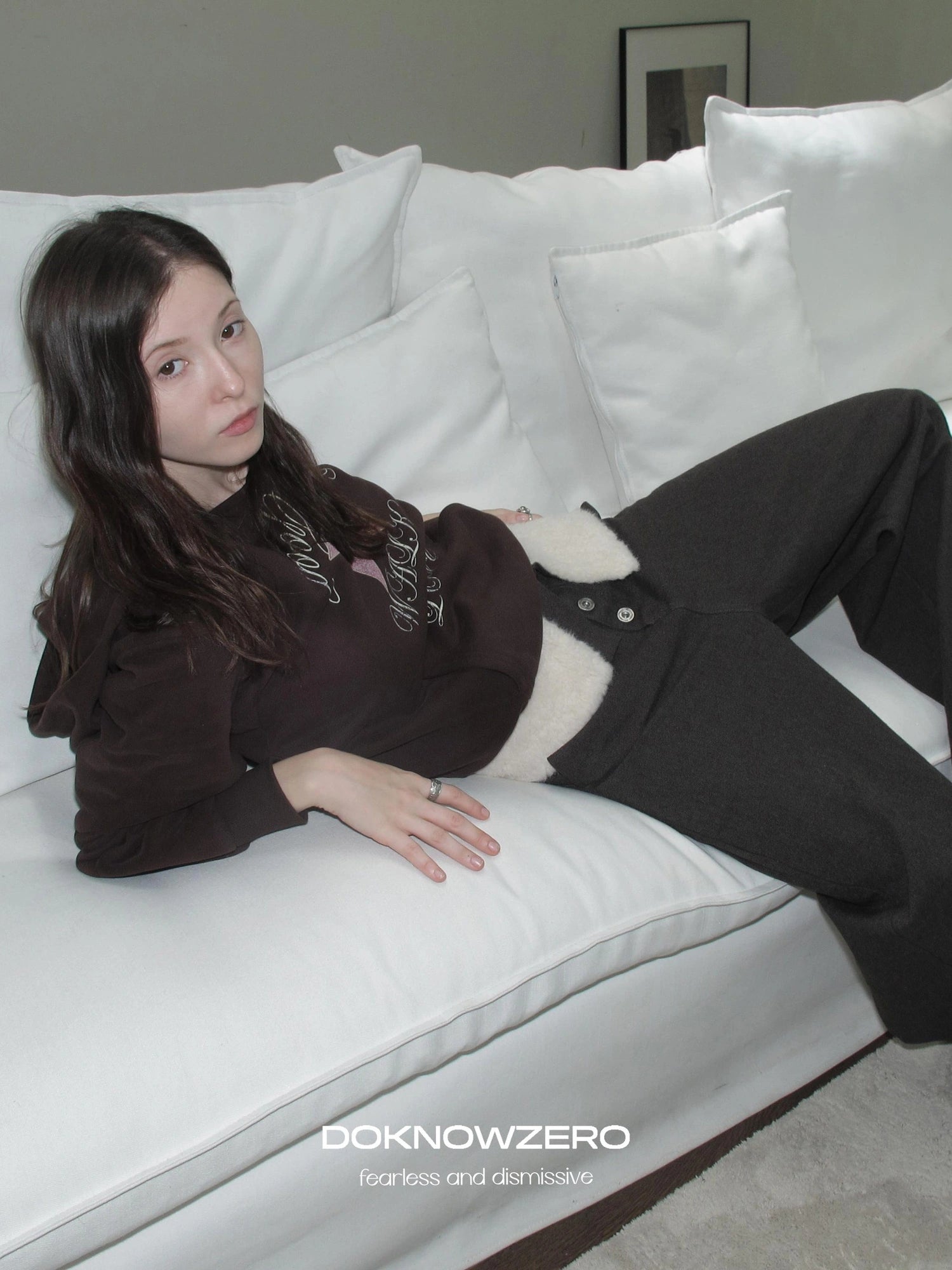 DKZ OFFICIAL Fleece Cuff Wide Leg Trousers