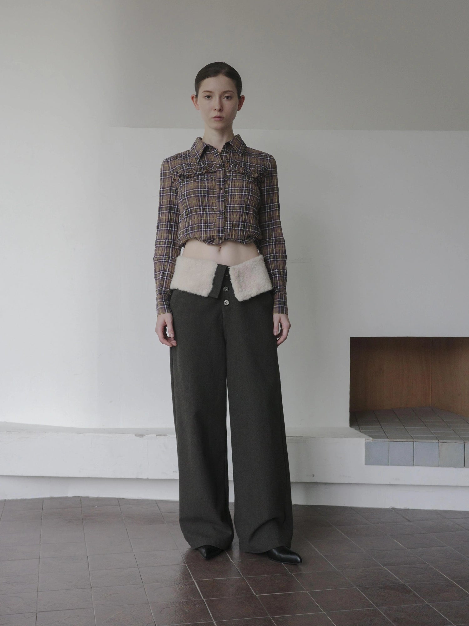 DKZ OFFICIAL Fleece Cuff Wide Leg Trousers