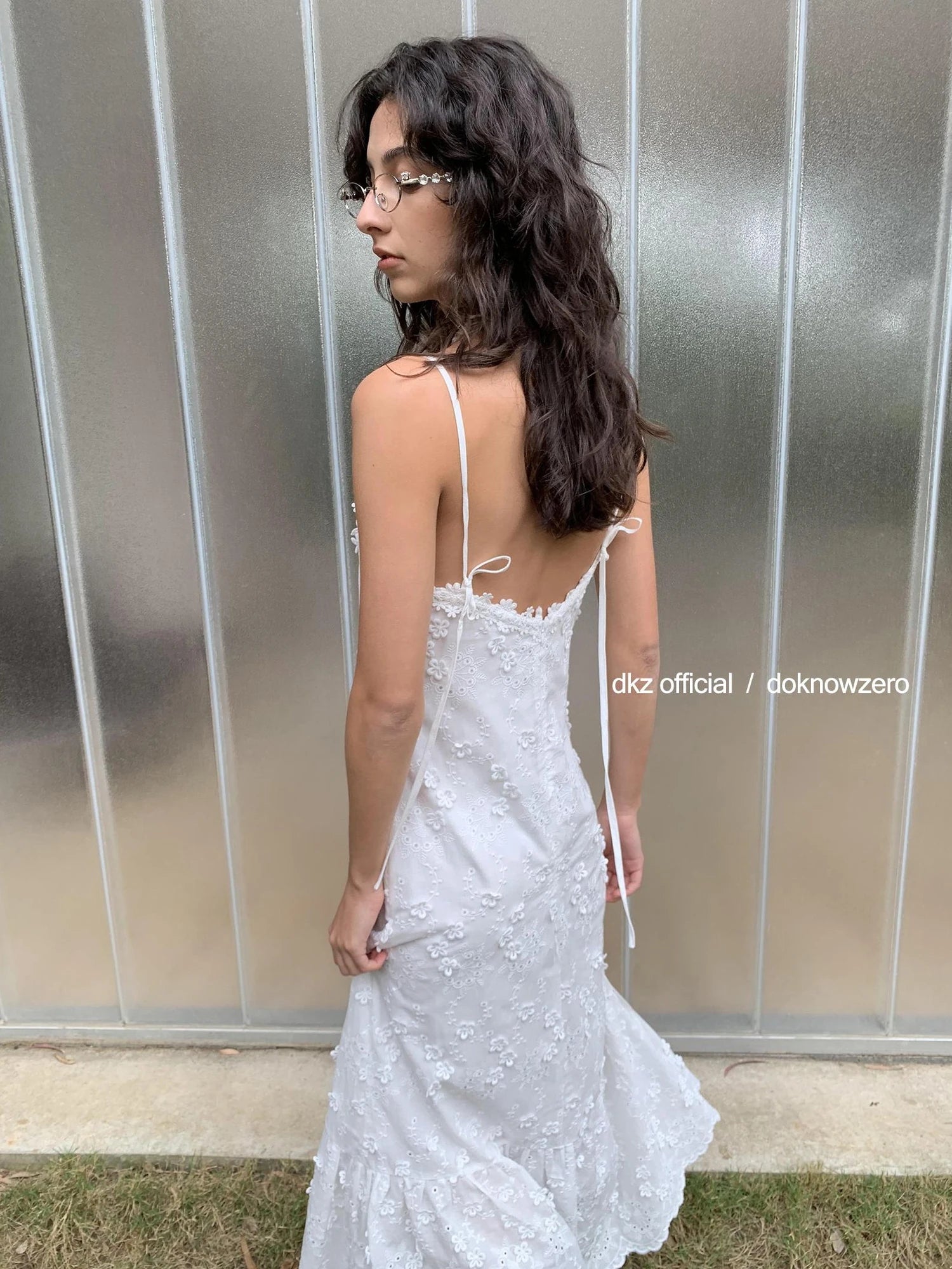 DKZ OFFICIAL Floral Embroidered Cotton Blend Maxi Skirt