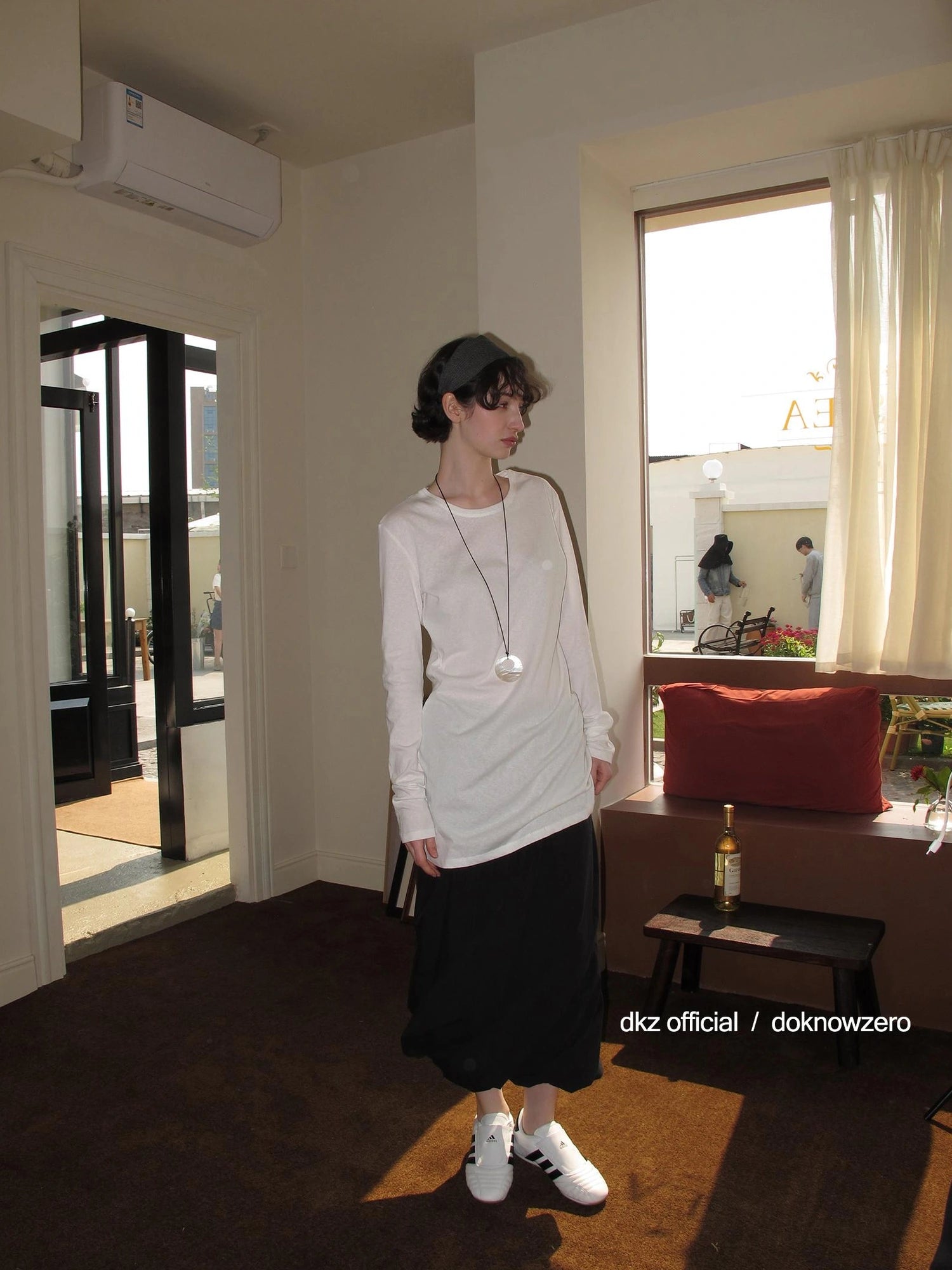 DKZ OFFICIAL Floral Sculpted A-Line Skirt With Elastic Waistband