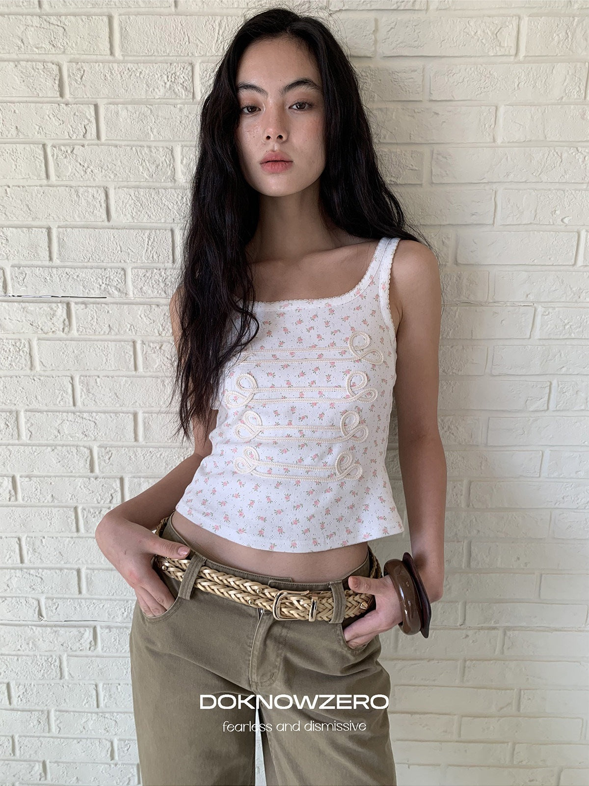 DKZ_OFFICIAL_Floral_Square_Neck_Braided_Knot_Slim_Women&