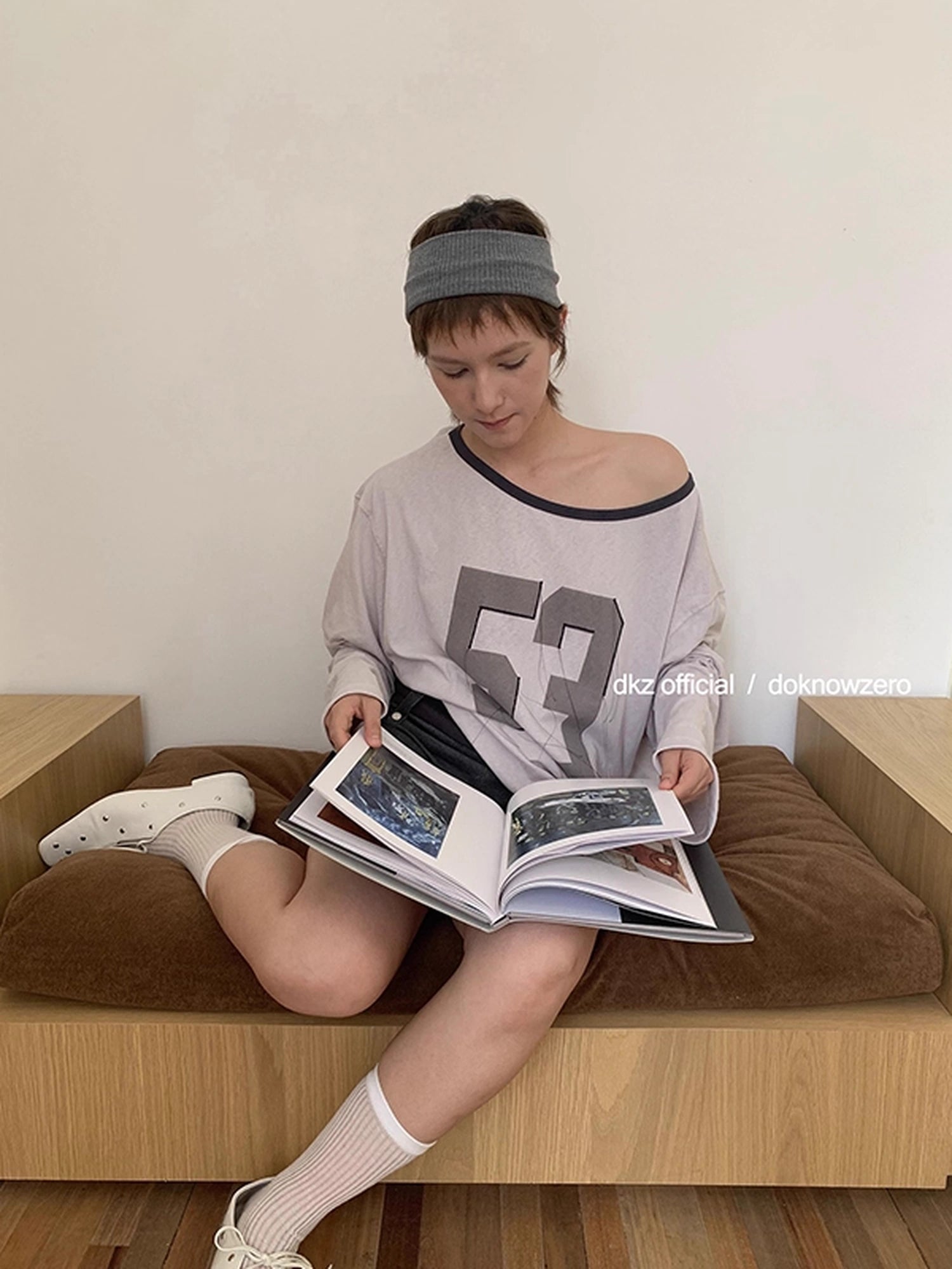 DKZ_OFFICIAL_Flowy_Fringed_Letter_Print_Cold_Shoulder_Blouse_MISSTT