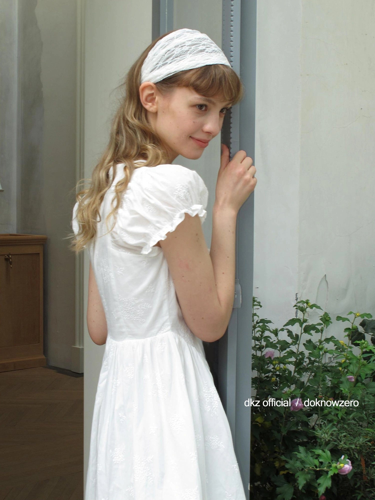 DKZ OFFICIAL French Bubble Sleeve Shirt Dress