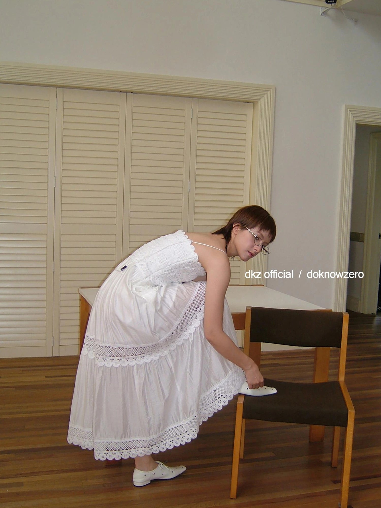 DKZ OFFICIAL French Lace Slip Dress With Hollow Waist