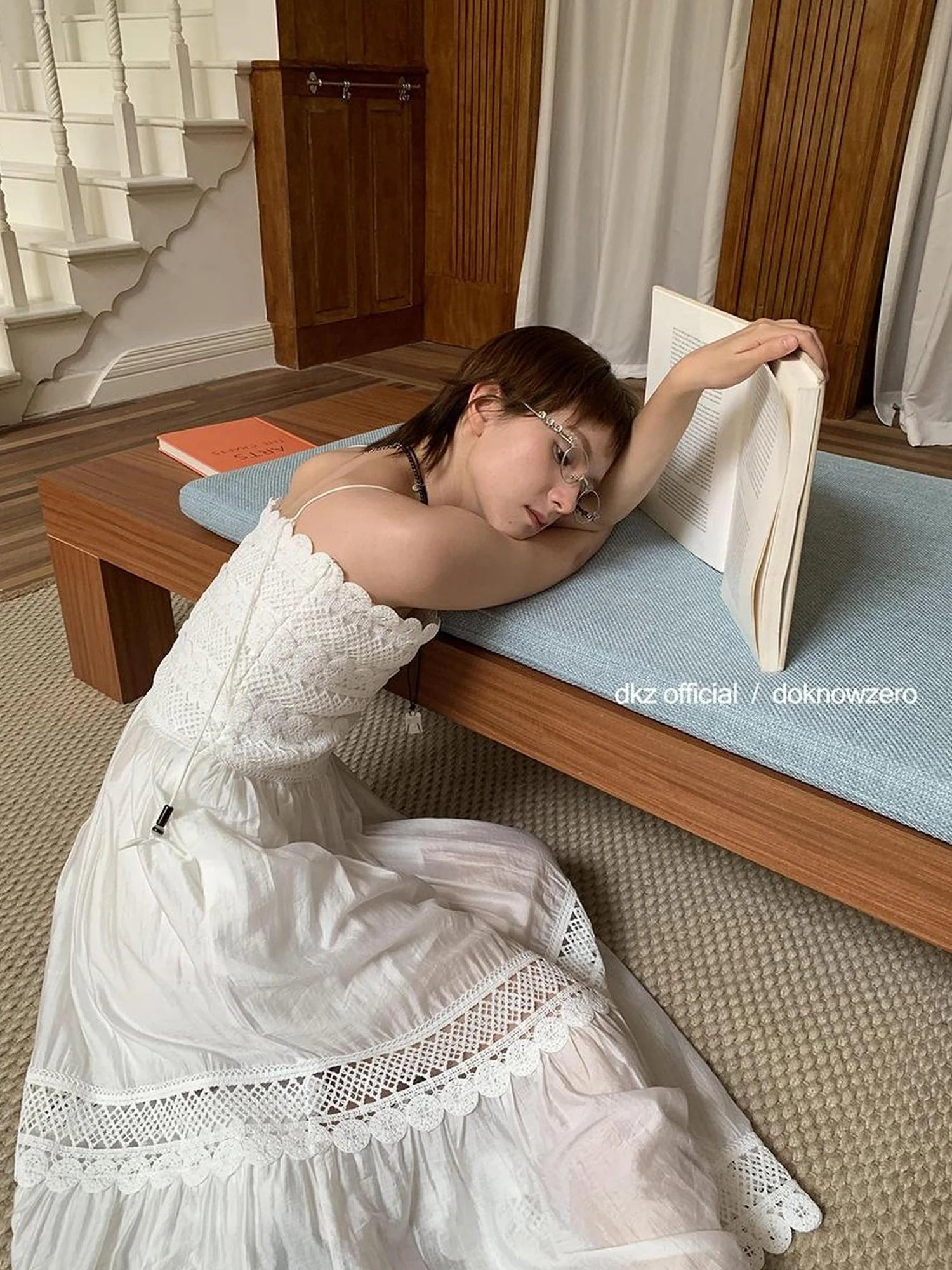 French Lace Slip Dress With Hollow Waist