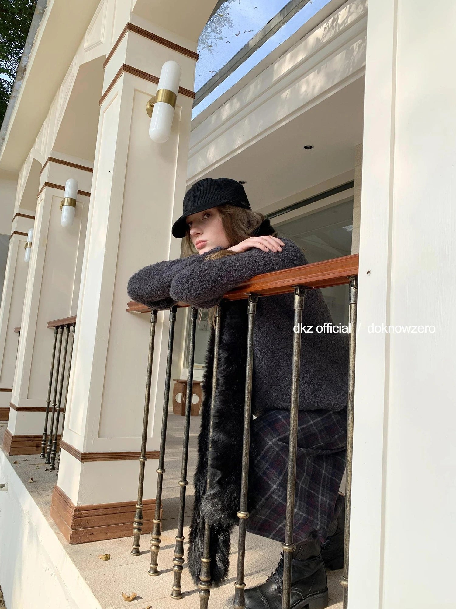 DKZ OFFICIAL Grey Round Neck Knit Sweater Women Oversized Vintage Winter Top