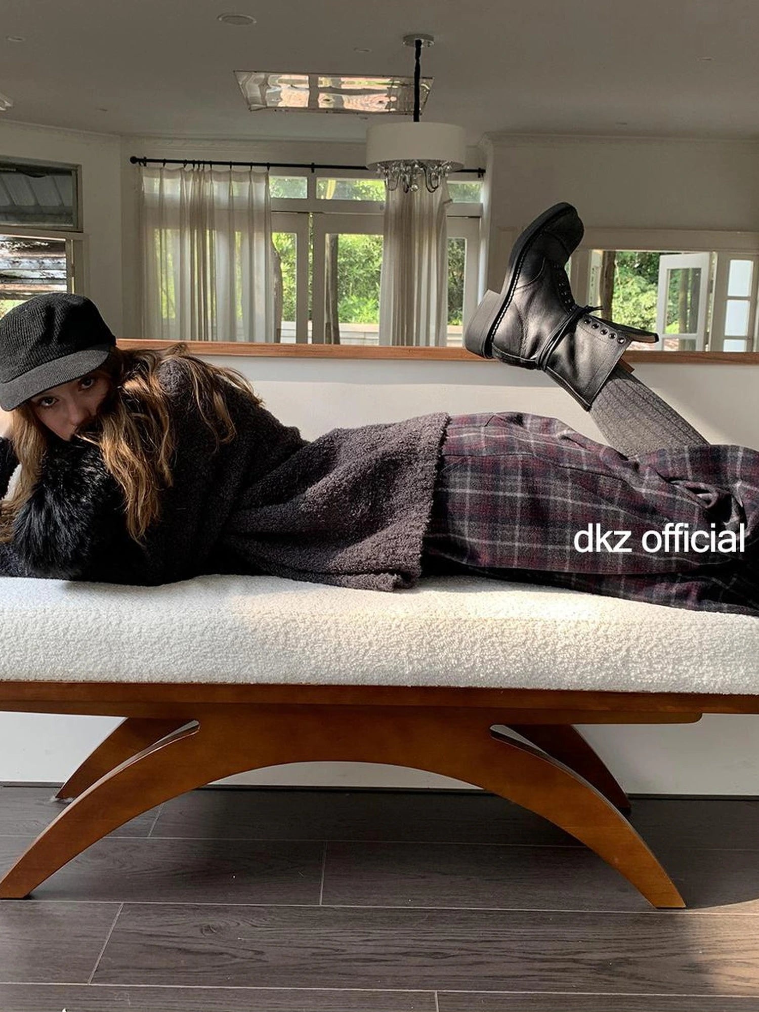 DKZ OFFICIAL Grey Round Neck Knit Sweater Women Oversized Vintage Winter Top