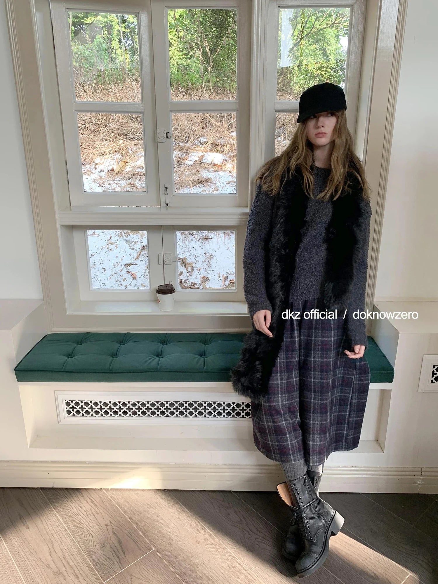 DKZ OFFICIAL Grey Round Neck Knit Sweater Women Oversized Vintage Winter Top