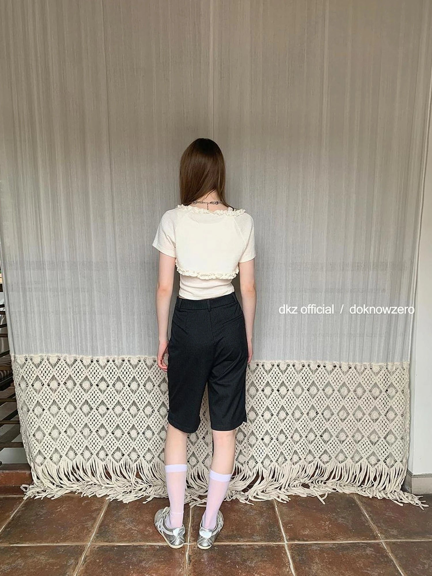 DKZ OFFICIAL Grey Stripe Five Pocket Women S Casual Summer Trousers