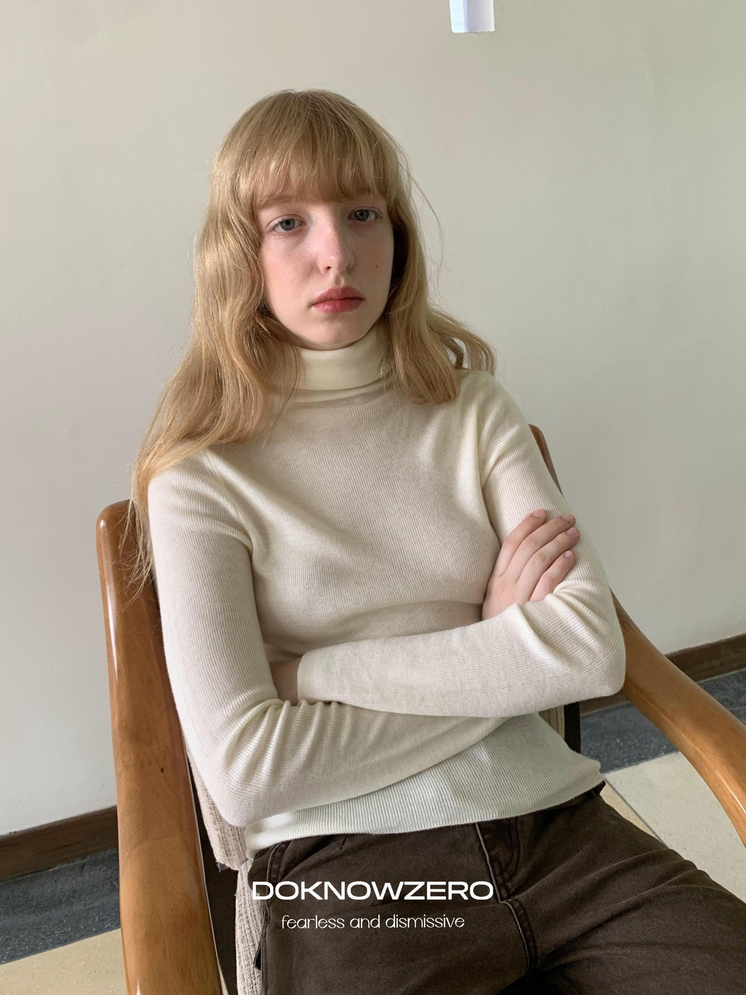 DKZ OFFICIAL High Neck Slim Fit Knit Women&