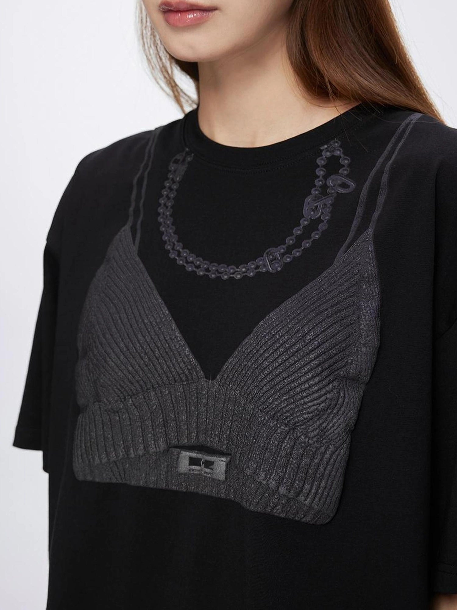 DKZ OFFICIAL High Waisted Loose Fit Cotton T-shirt With Print