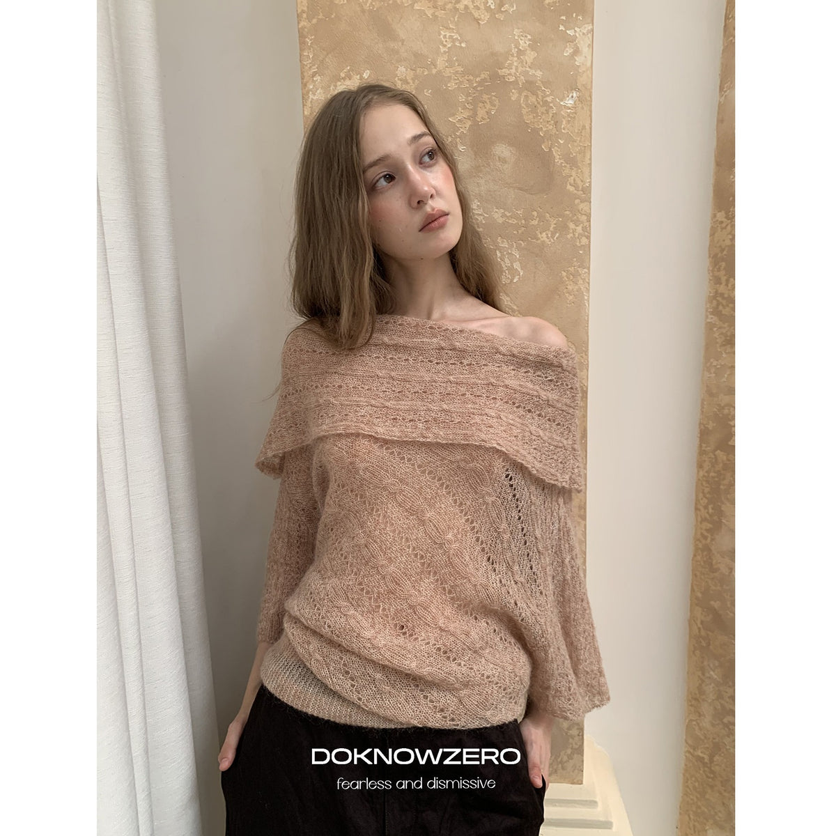 DKZ_OFFICIAL_Jacquard_Slant_Neck_Mohair_Women&