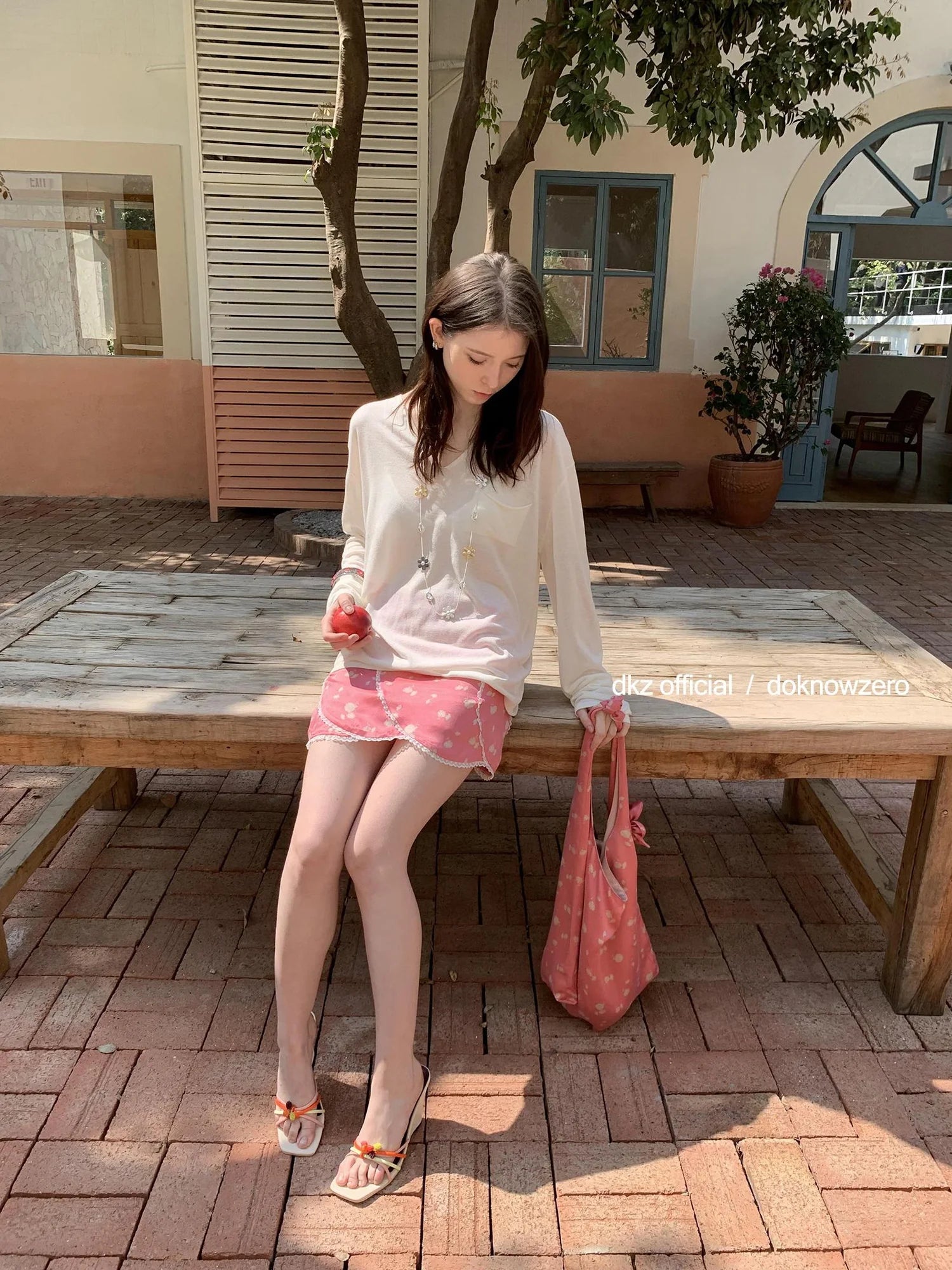 DKZ OFFICIAL Japanese Cupro Silk Floral Layered Midi Skirt