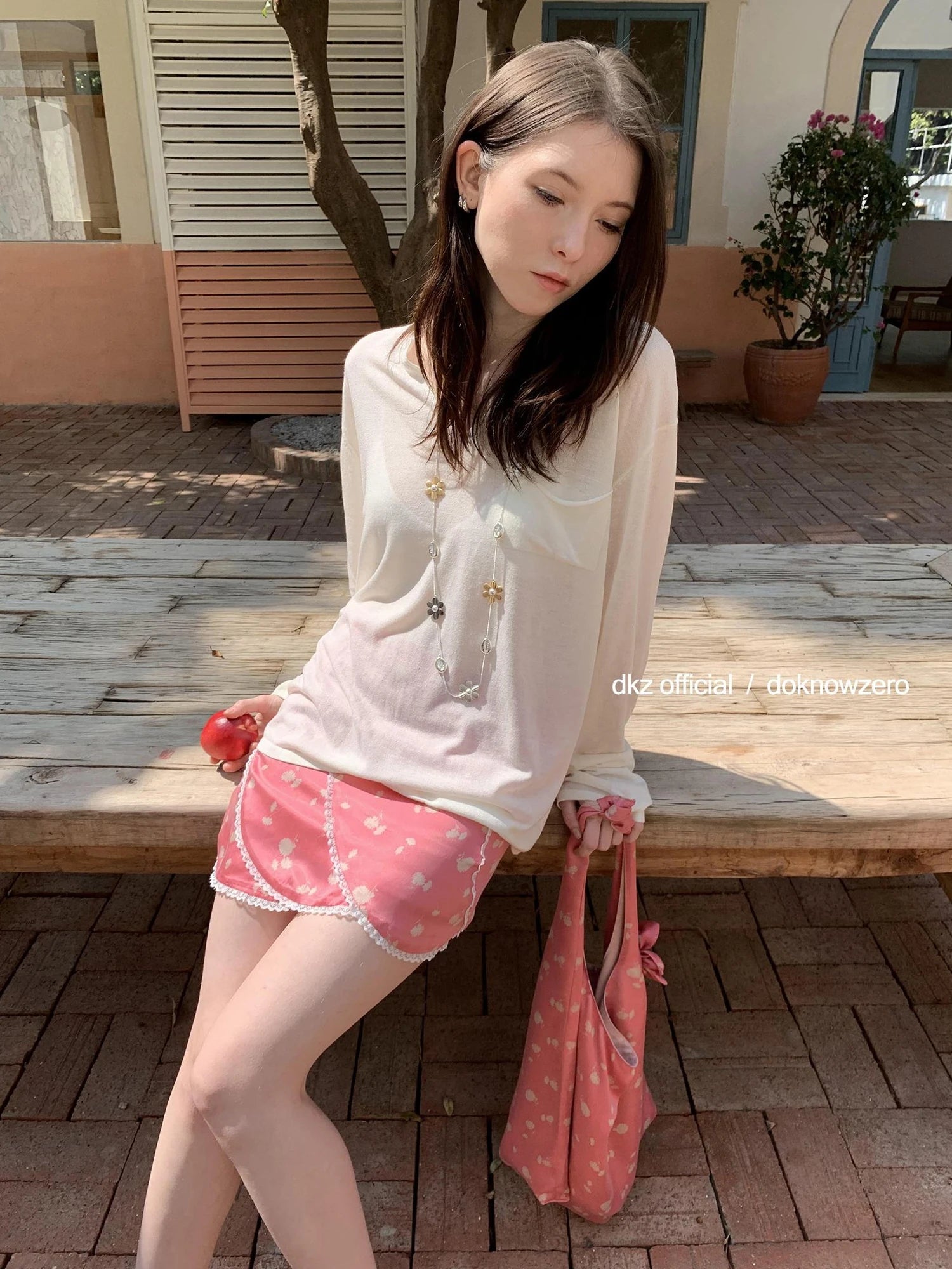 DKZ OFFICIAL Japanese Cupro Silk Floral Layered Midi Skirt