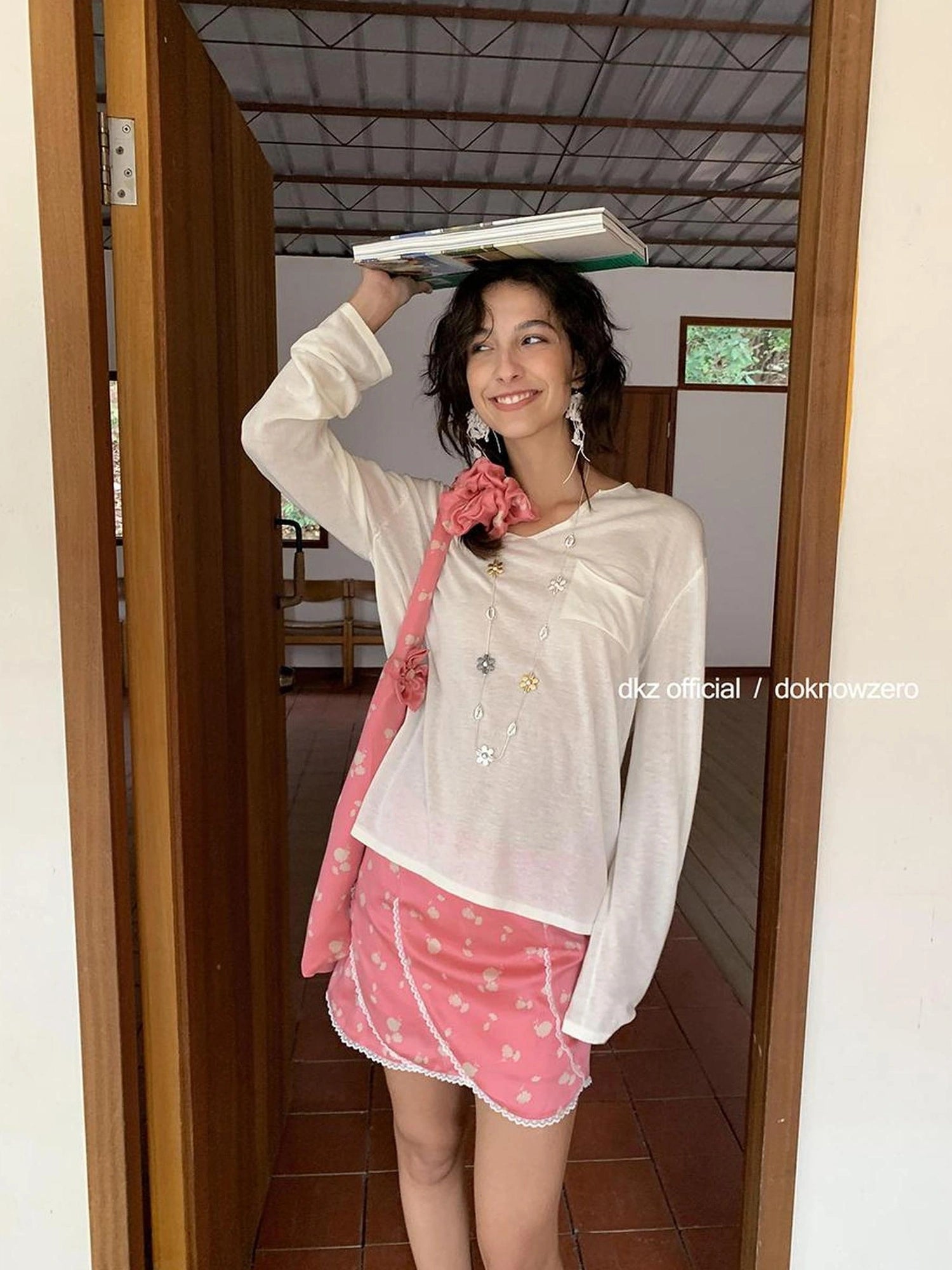 DKZ OFFICIAL Japanese Cupro Silk Floral Layered Midi Skirt