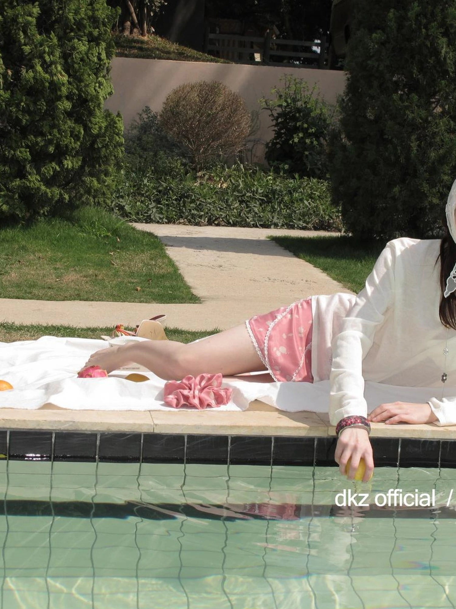 DKZ OFFICIAL Japanese Cupro Silk Floral Layered Midi Skirt