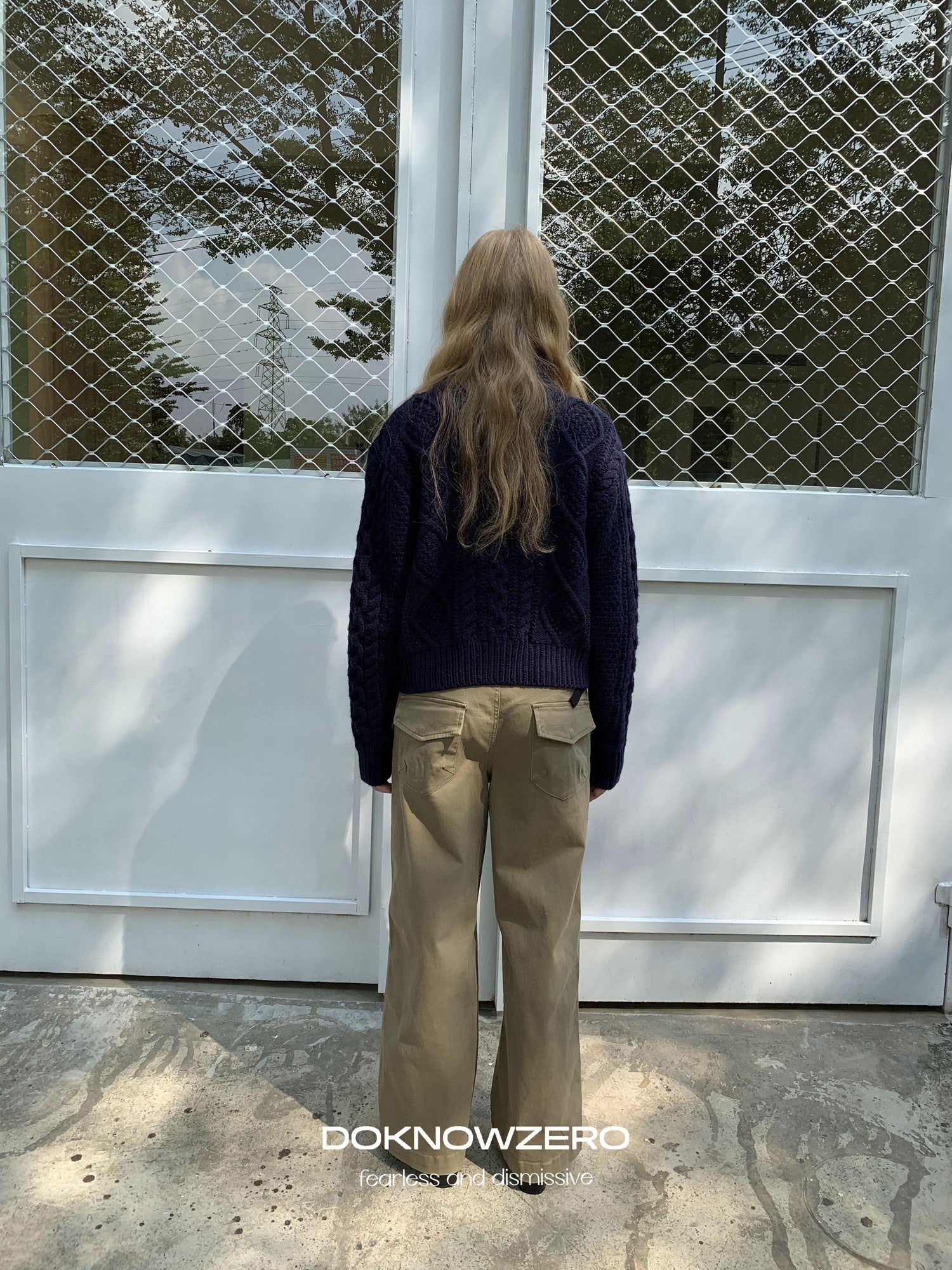 DKZ OFFICIAL Khaki Cargo Pocket Vintage Moto Street Women&