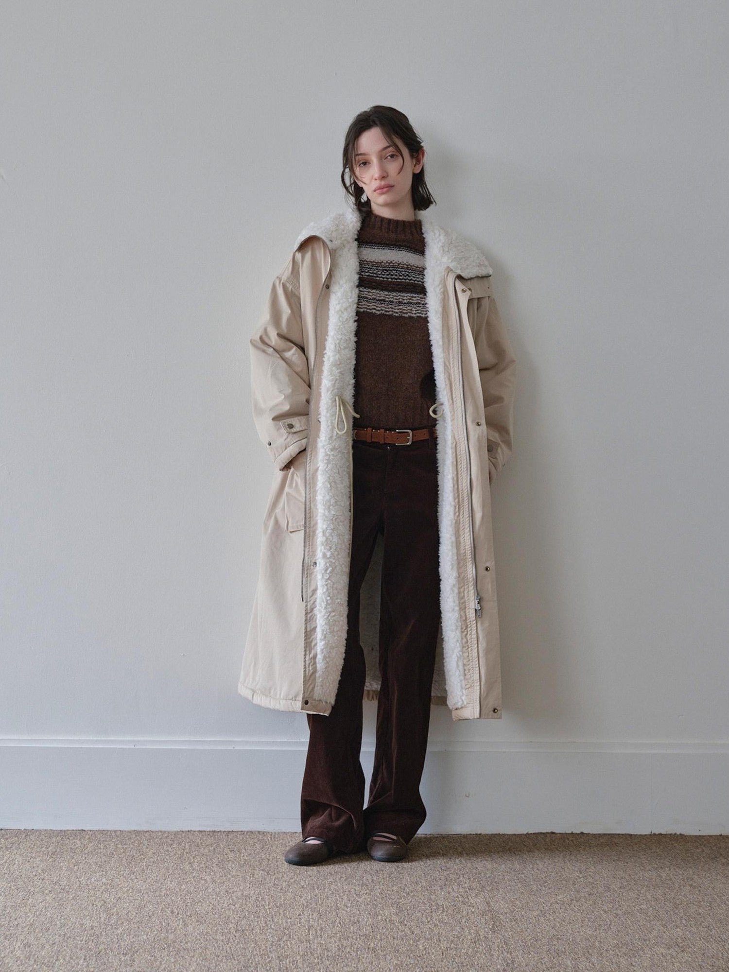DKZ OFFICIAL Khaki Single Breasted Relaxed Fit Women&