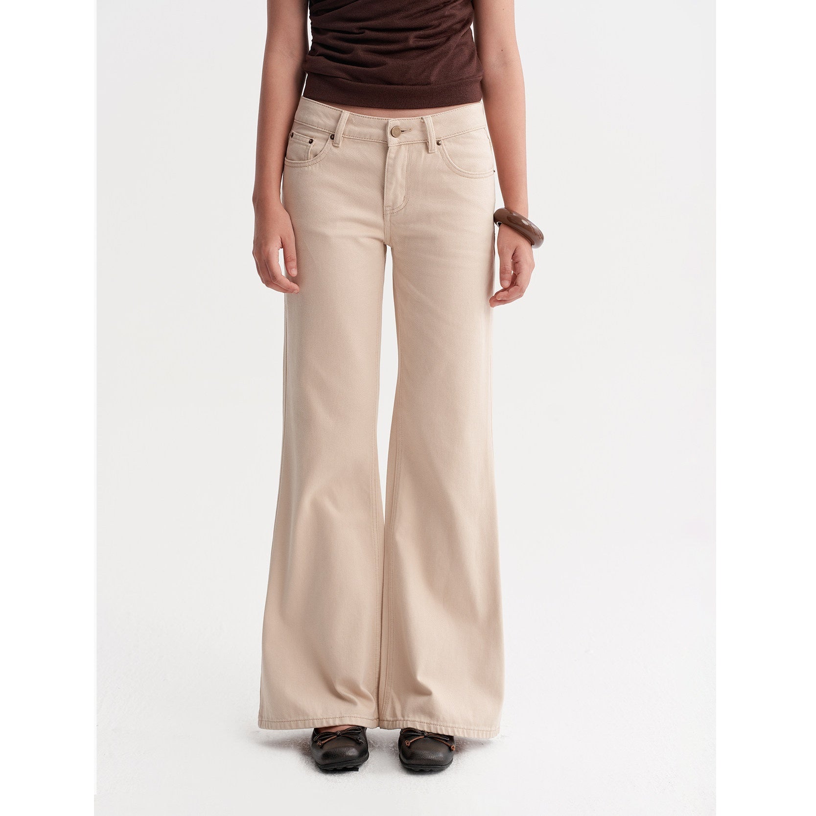 DKZ_OFFICIAL_Khaki_Washed_Pocket_Button_Natural_Waist_Micro_Flare_Women&