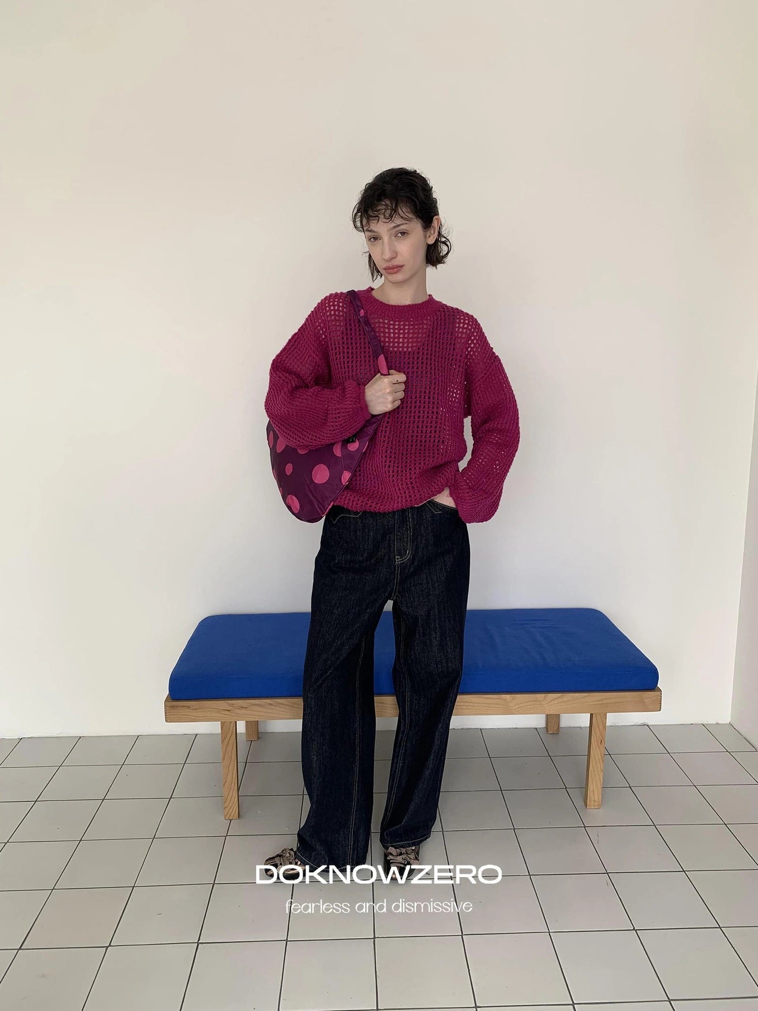 DKZ OFFICIAL Knit Lace Out Sweater Women&