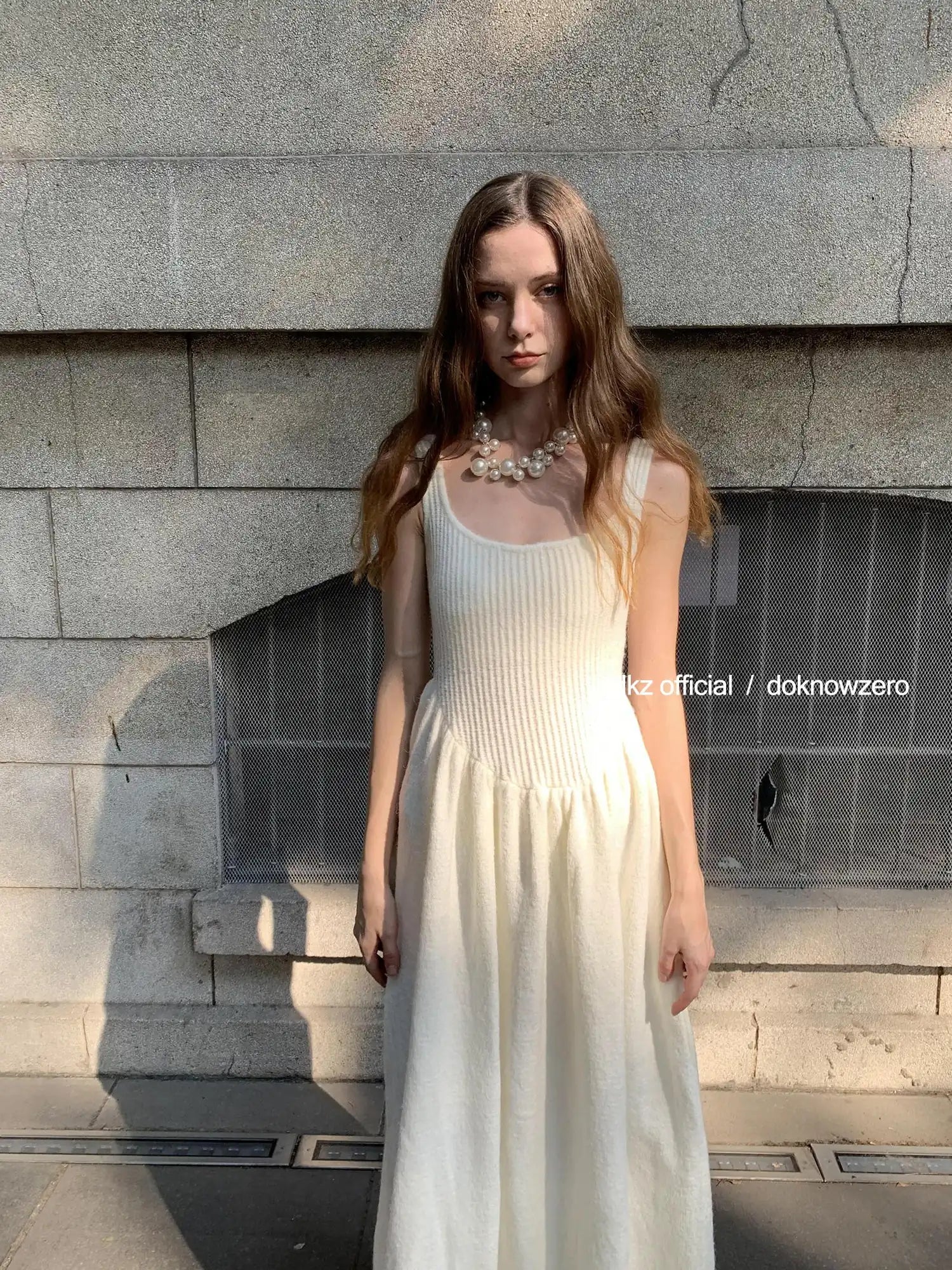 DKZ OFFICIAL Knit Vest Dress For Women Autumn Winter Long Skirt