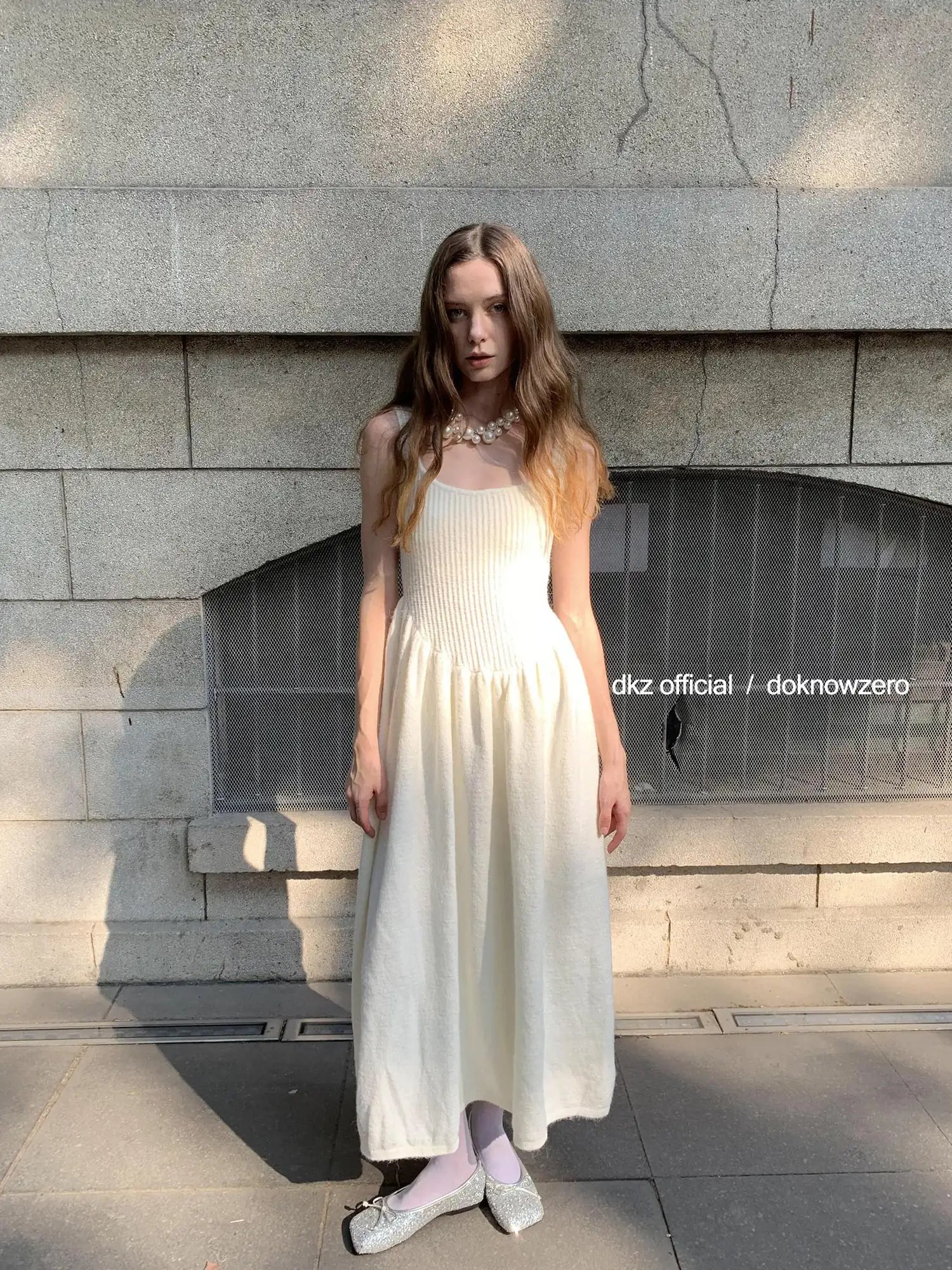 DKZ OFFICIAL Knit Vest Dress For Women Autumn Winter Long Skirt