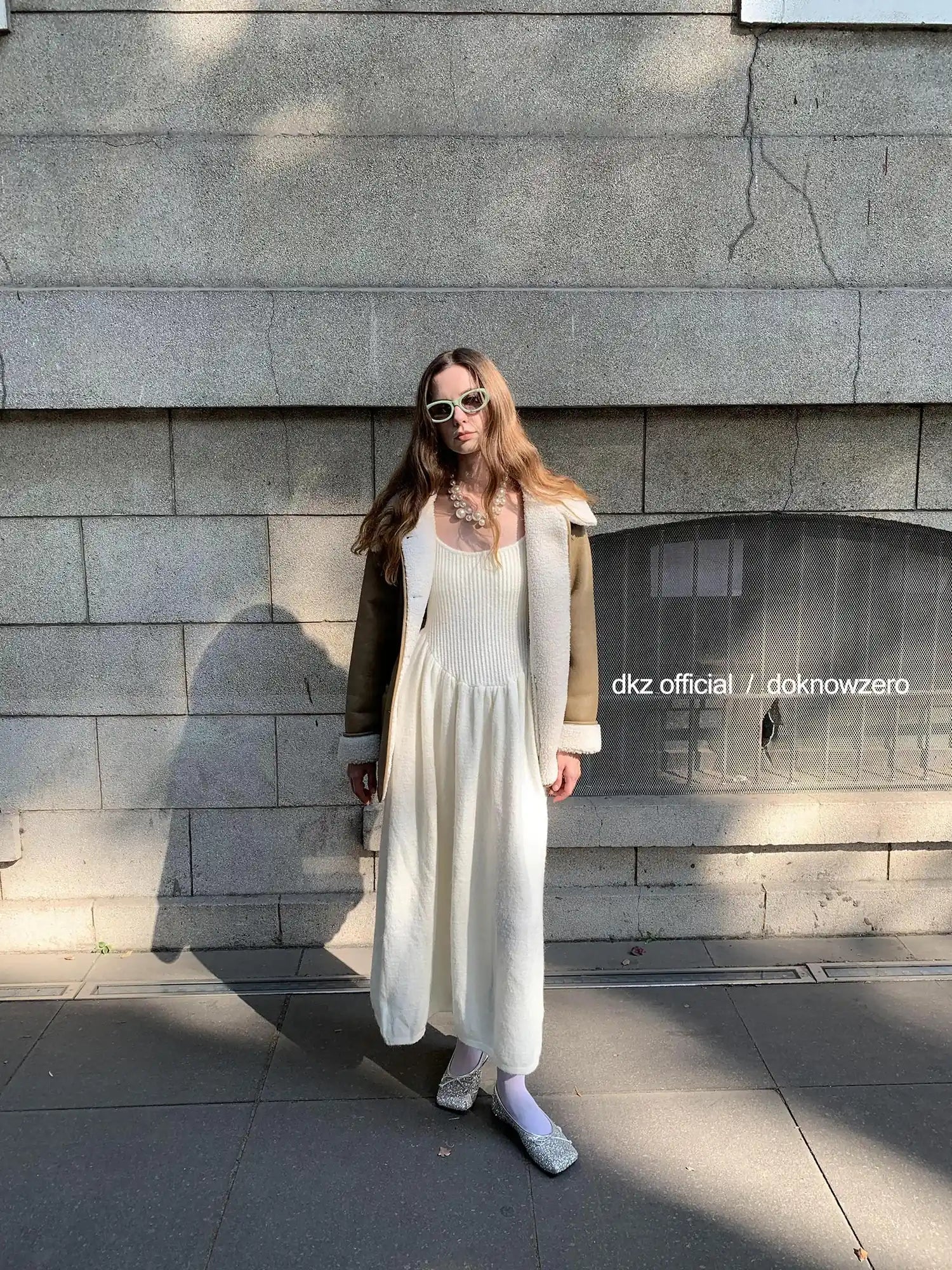 DKZ OFFICIAL Knit Vest Dress For Women Autumn Winter Long Skirt