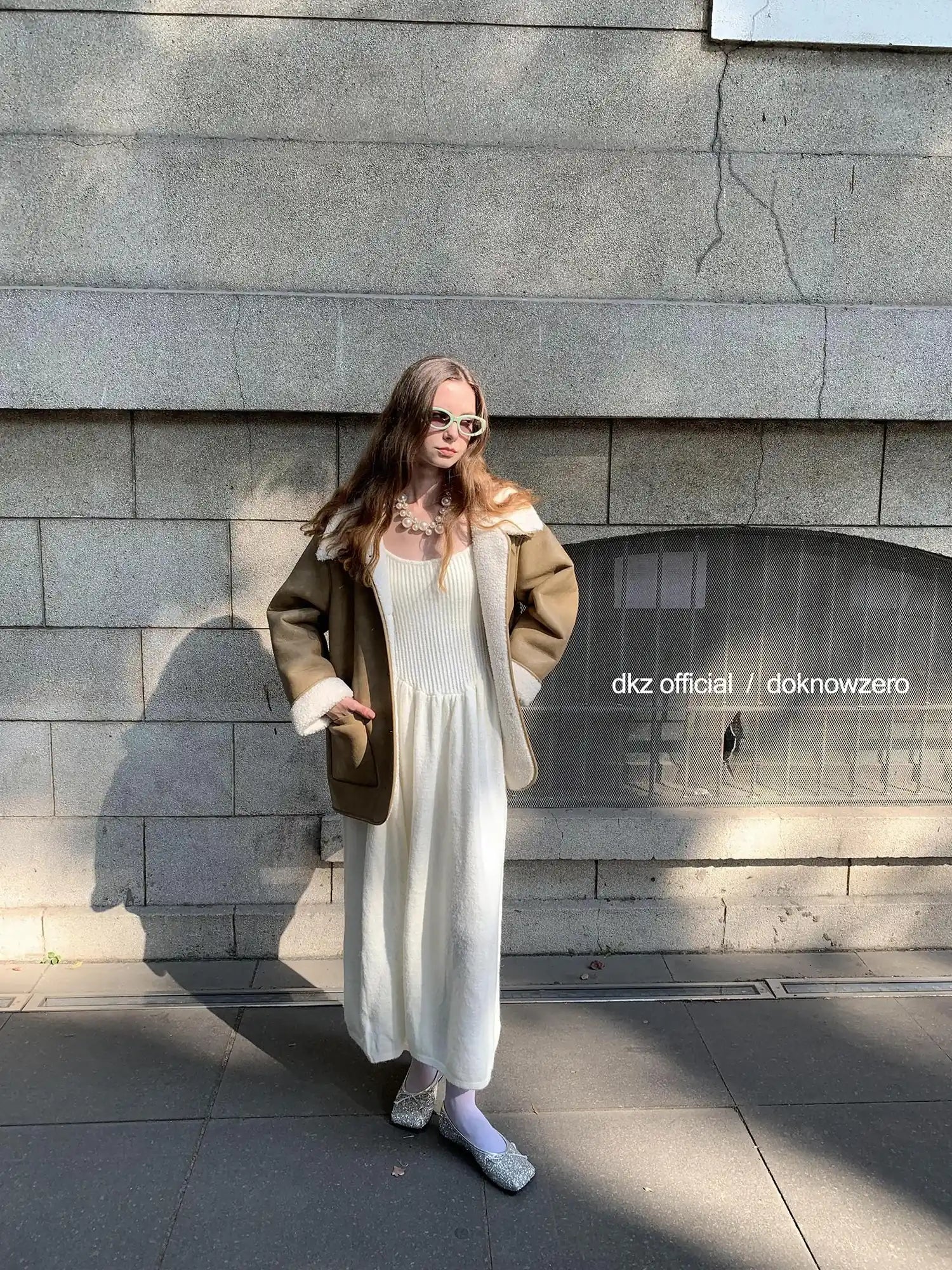 DKZ OFFICIAL Knit Vest Dress For Women Autumn Winter Long Skirt