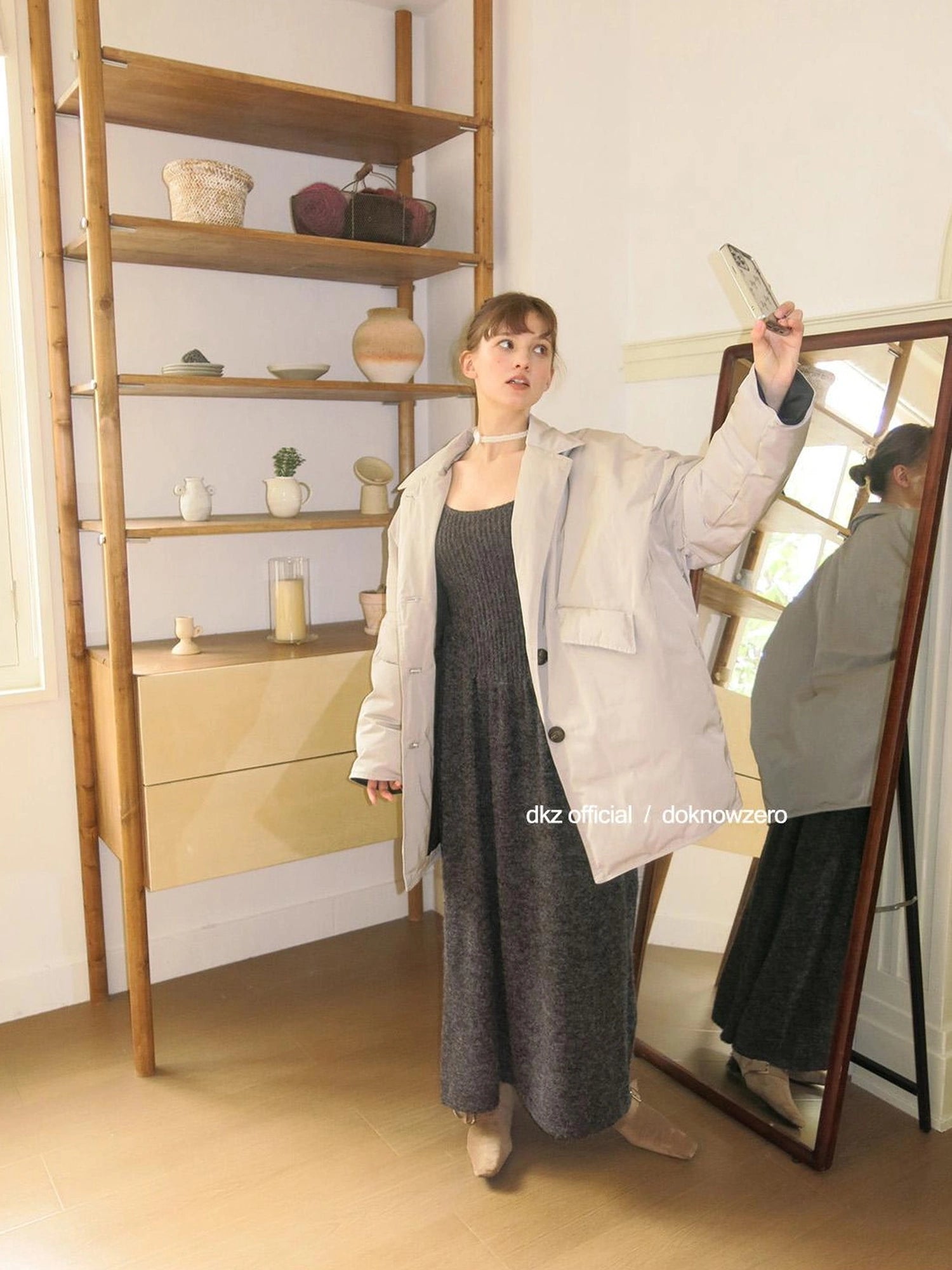 DKZ OFFICIAL Knit Vest Dress For Women Autumn Winter Long Skirt