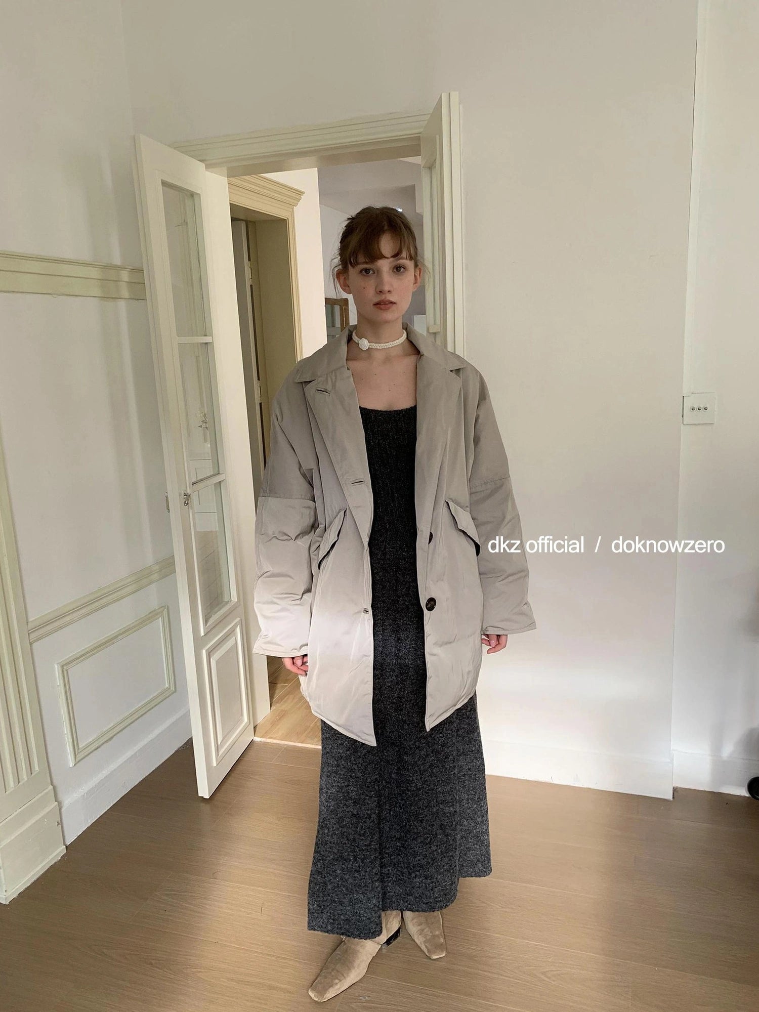 DKZ OFFICIAL Knit Vest Dress For Women Autumn Winter Long Skirt