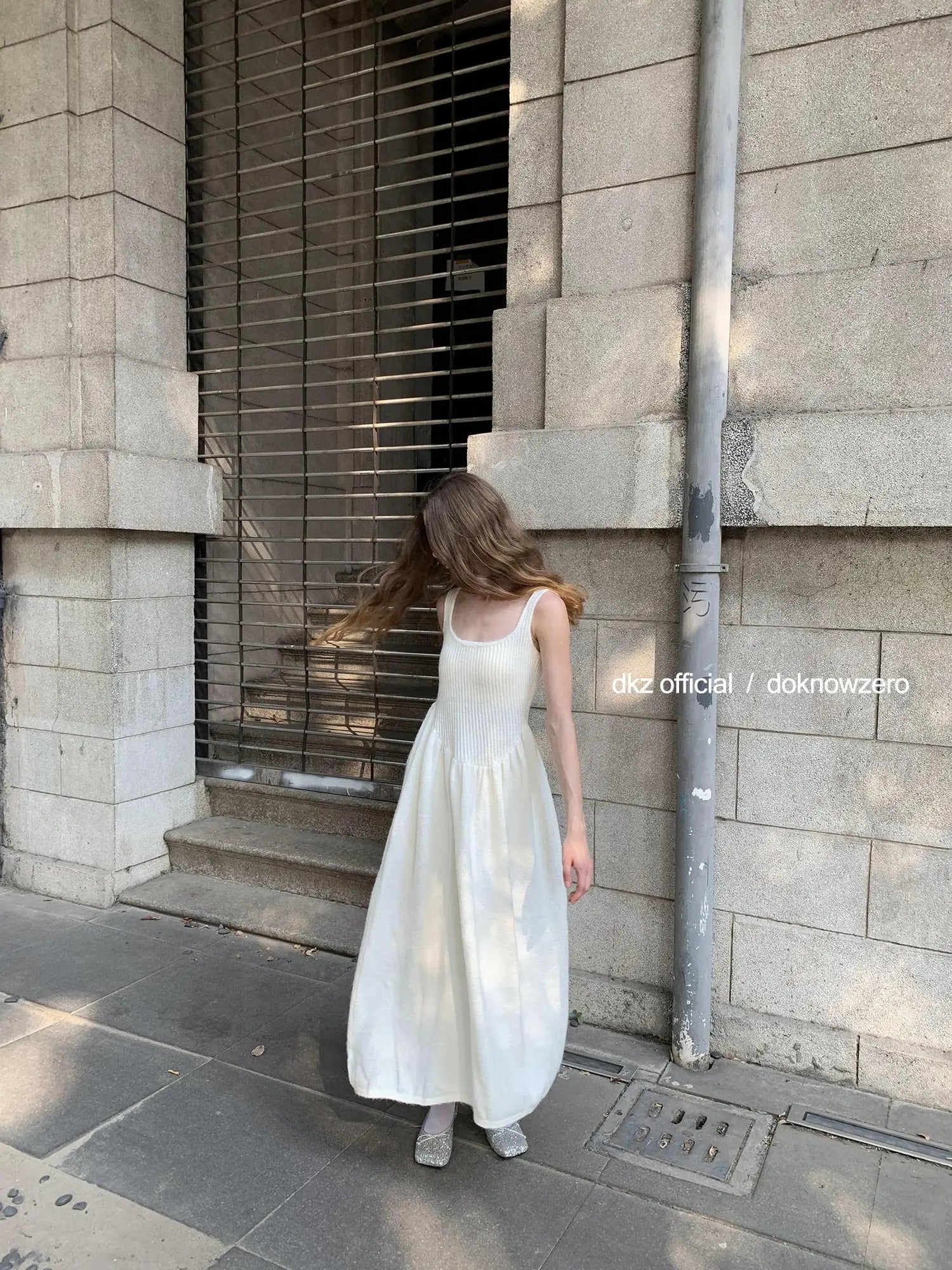 DKZ OFFICIAL Knit Vest Dress For Women Autumn Winter Long Skirt