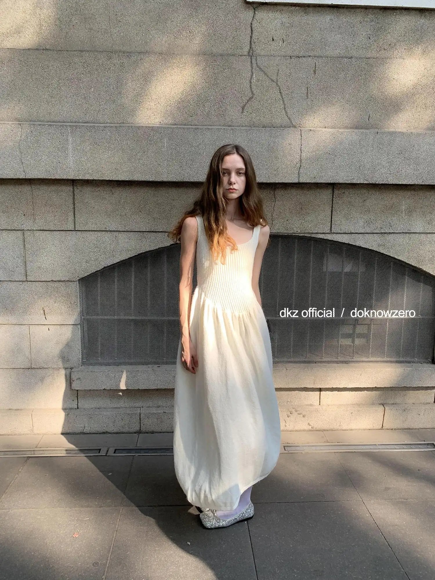 DKZ OFFICIAL Knit Vest Dress For Women Autumn Winter Long Skirt