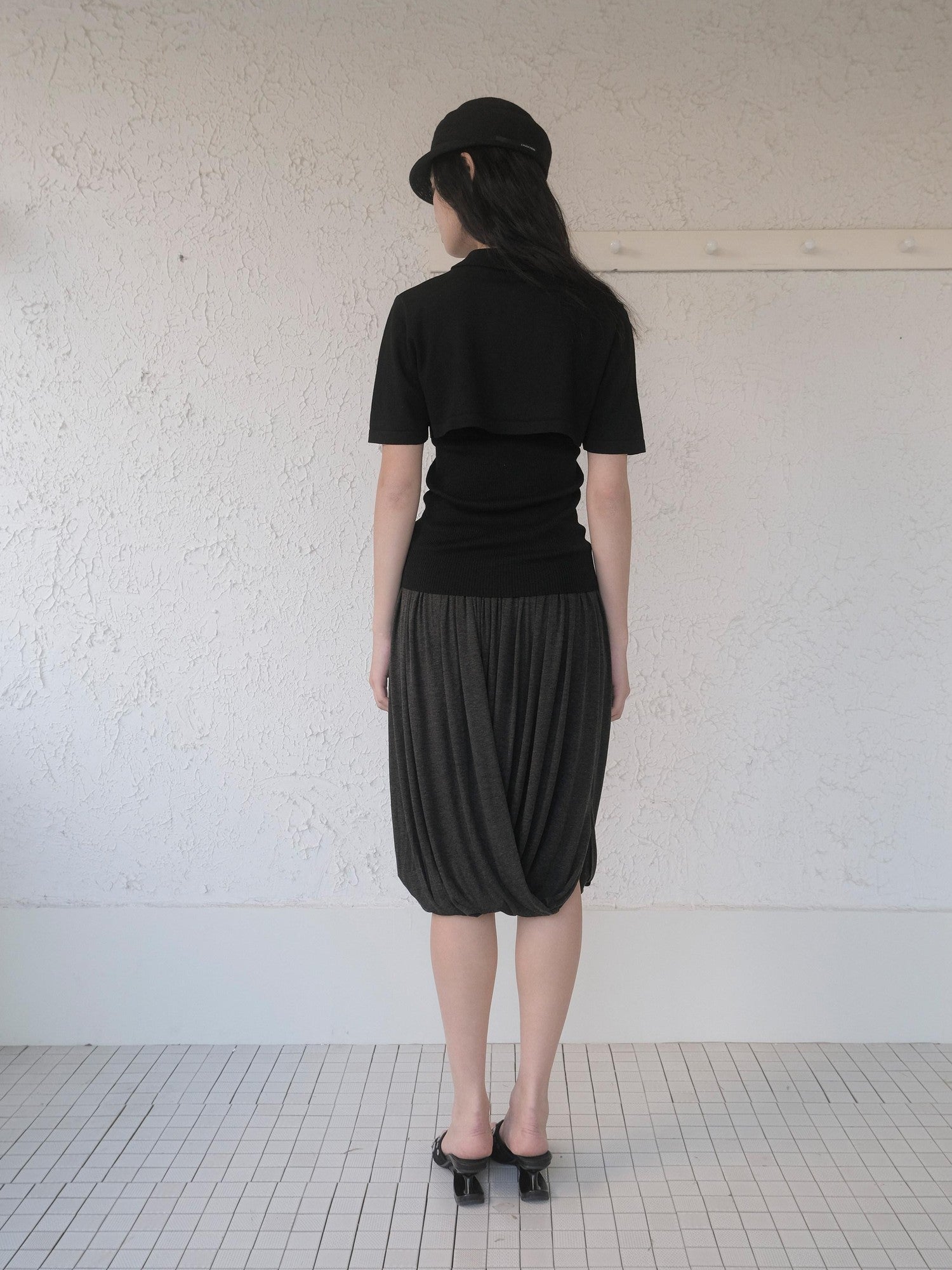 DKZ OFFICIAL Knitted Double Row Button Capelet Two Piece Women&