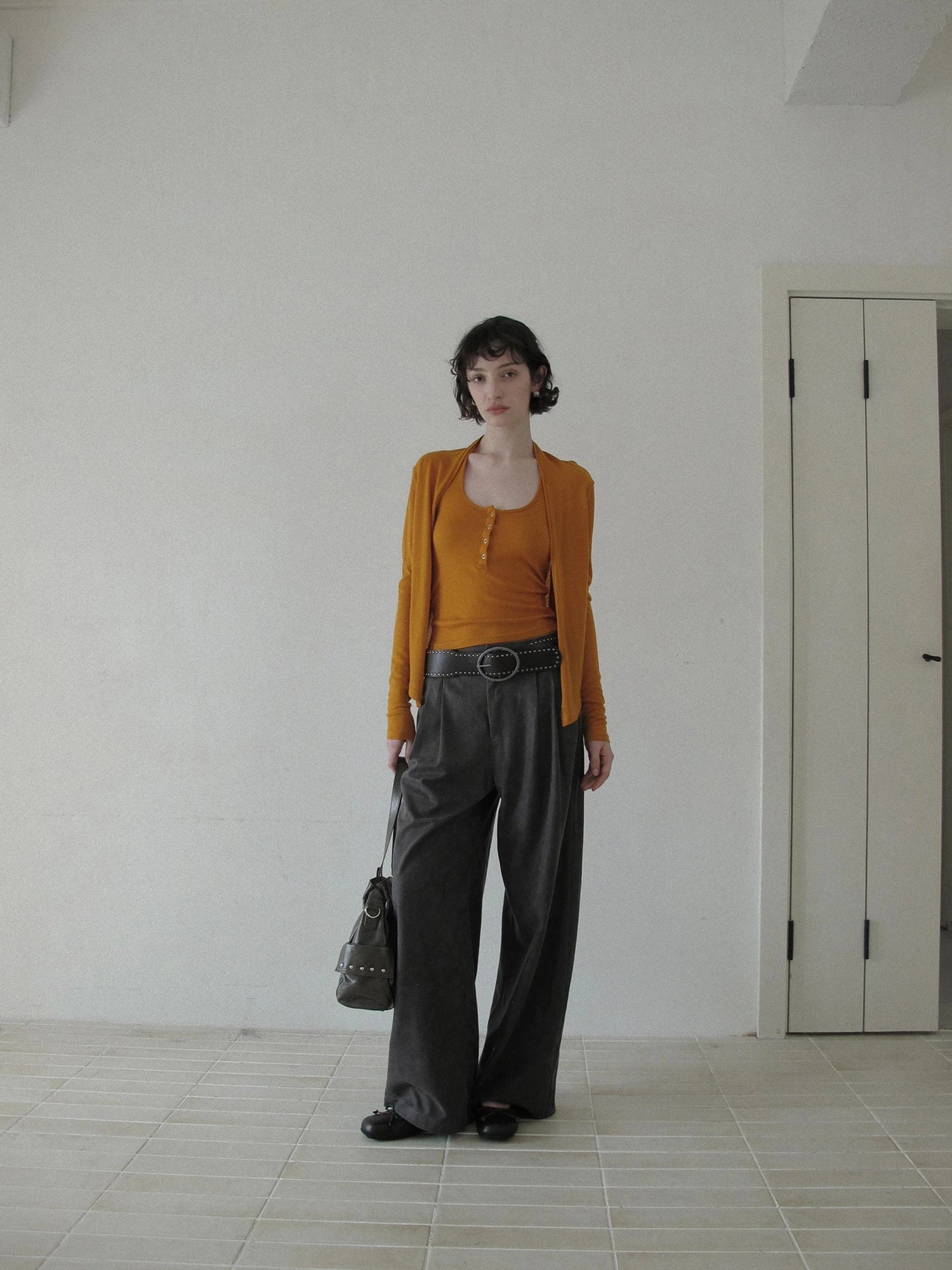 DKZ OFFICIAL Knitted Halter Vest And Cardigan Two Piece Set