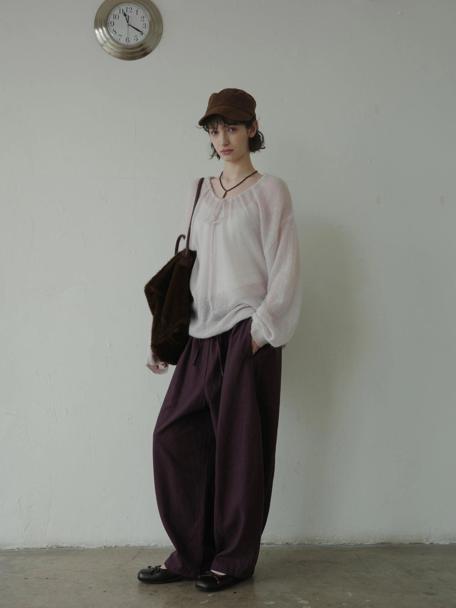 DKZ OFFICIAL Lace Panel Relaxed Fit Pull On Trousers