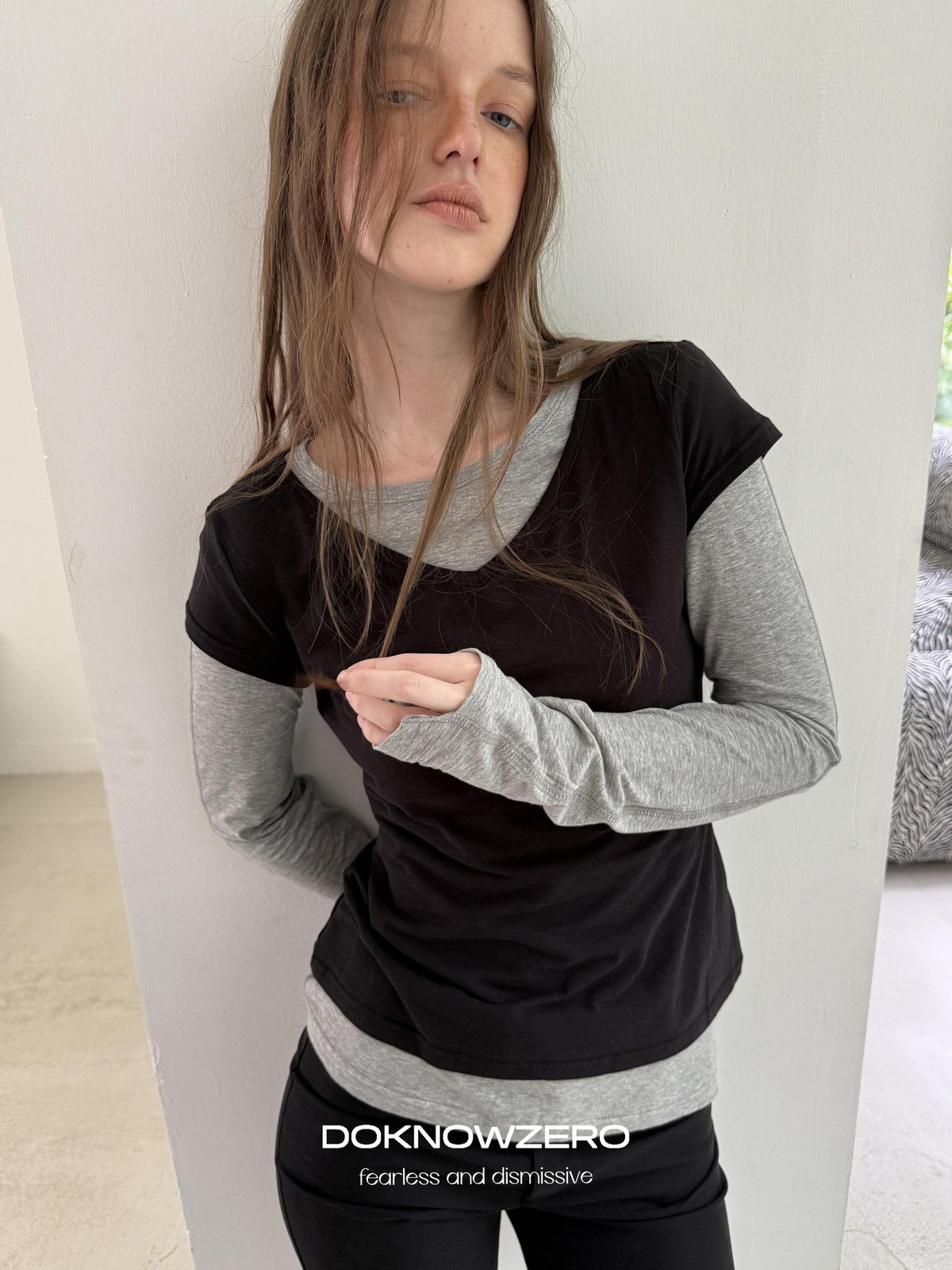 DKZ OFFICIAL Layered Colorblock Slim Fit Women&