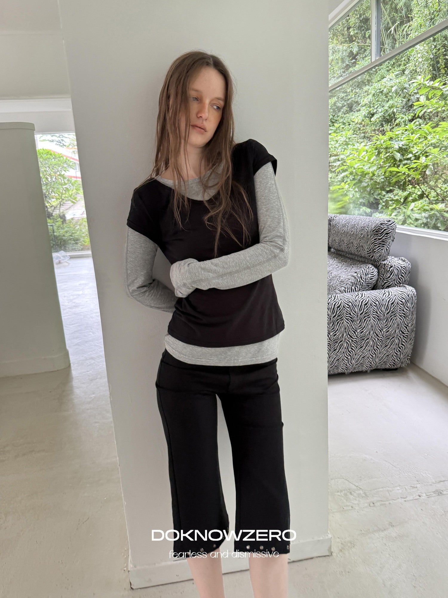 DKZ OFFICIAL Layered Colorblock Slim Fit Women&