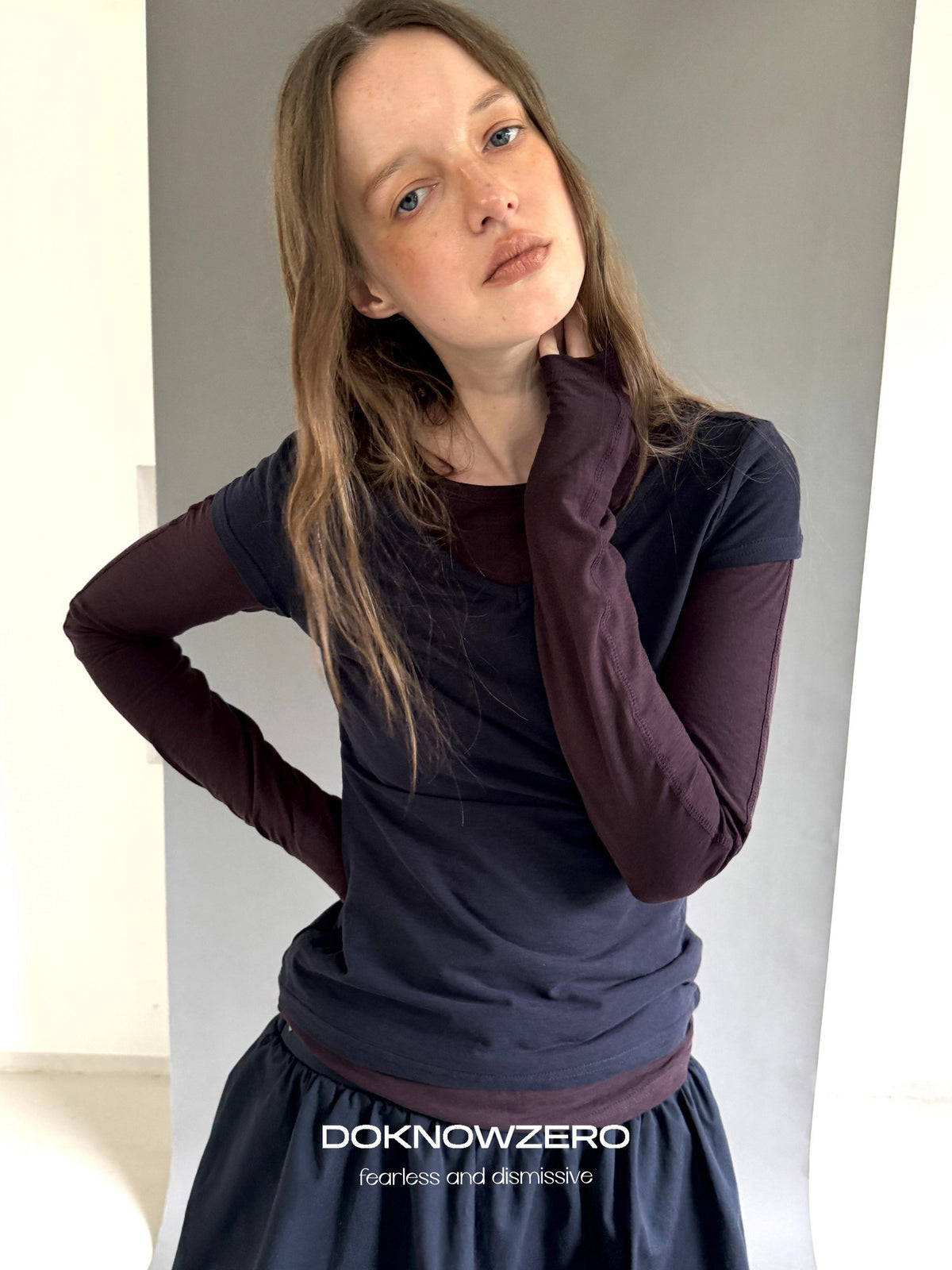 DKZ OFFICIAL Layered Colorblock Slim Fit Women&