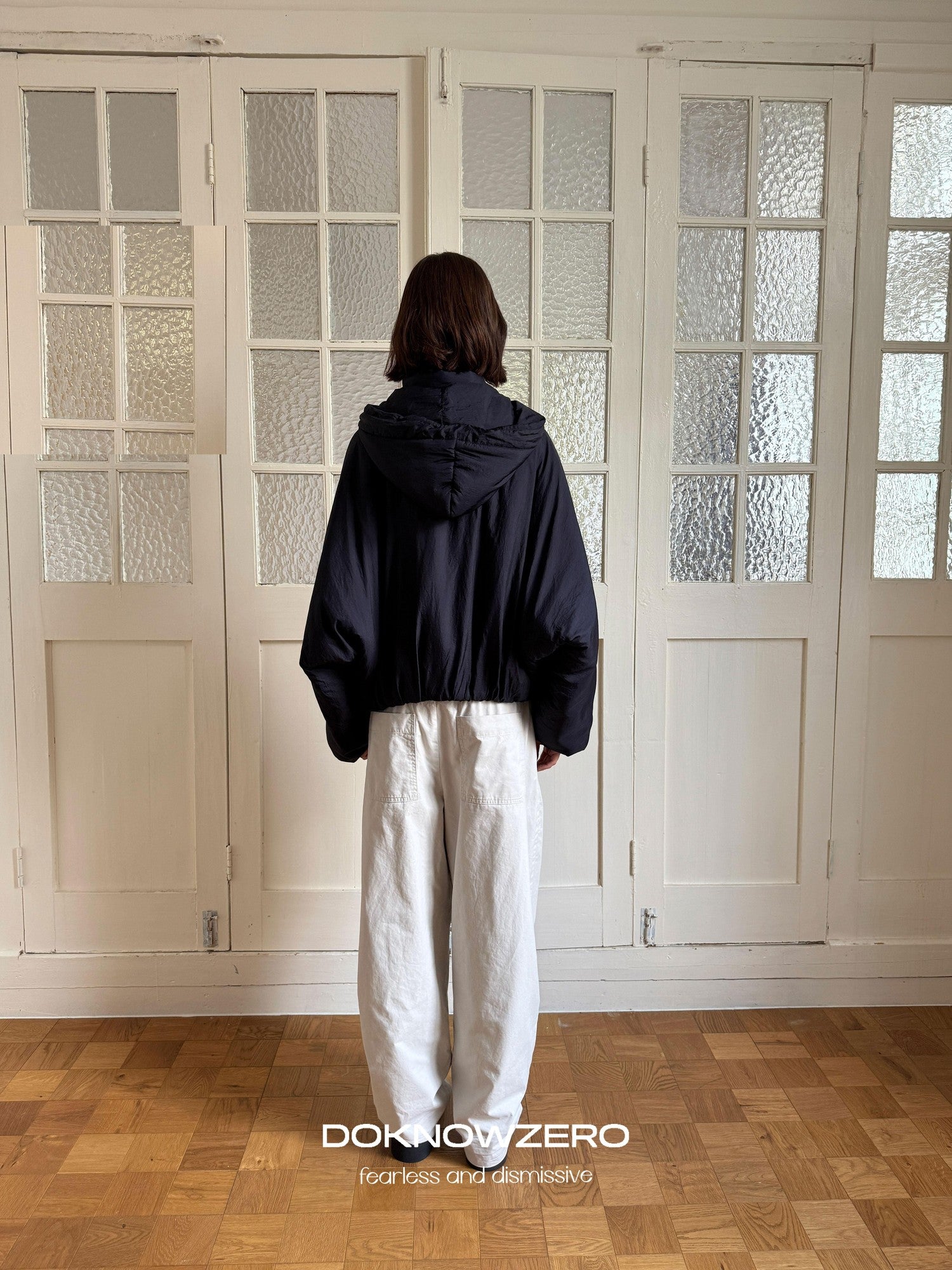 DKZ OFFICIAL Lightweight Hooded Loose Fit Single Breasted Women&