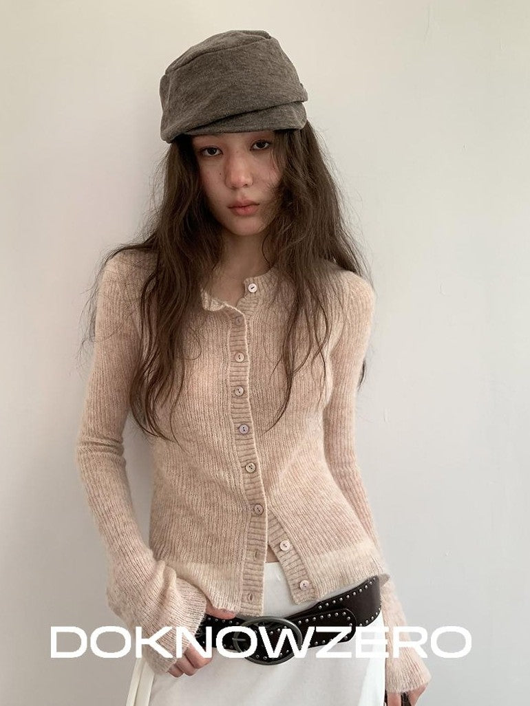 DKZ OFFICIAL Lightweight Slim Fit Round Neck Alpaca Wool Women&